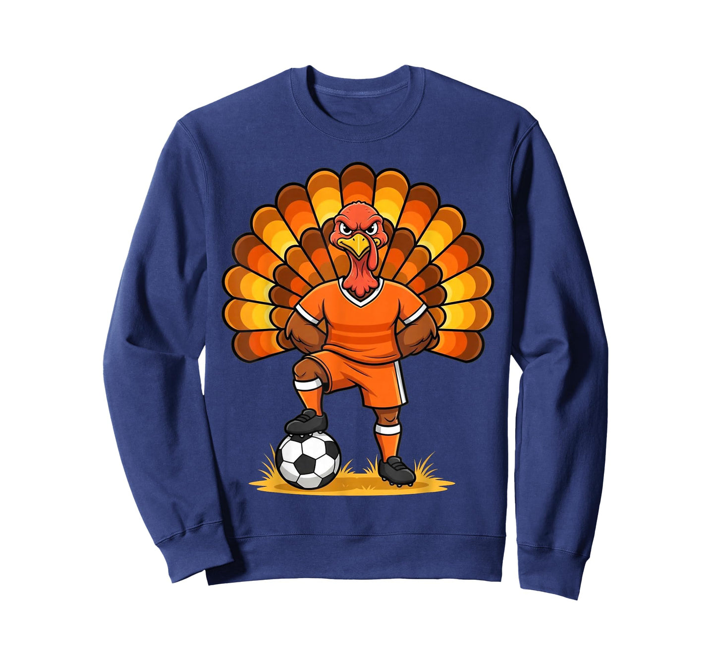 Kids Fall Boys Thanksgiving Soccer Turkey Men Ball Family T-Shirt