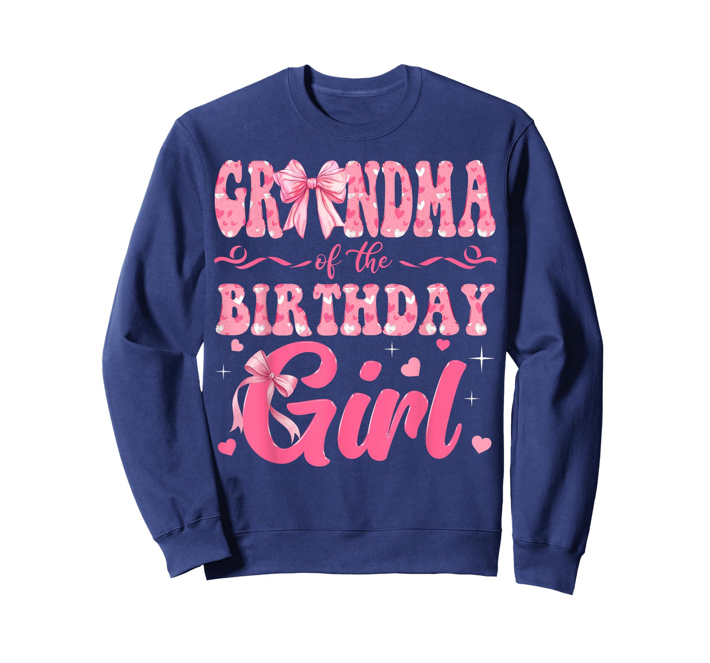 Grandma of The Birthday Girl Family Pink Coquette Bow T-Shirt
