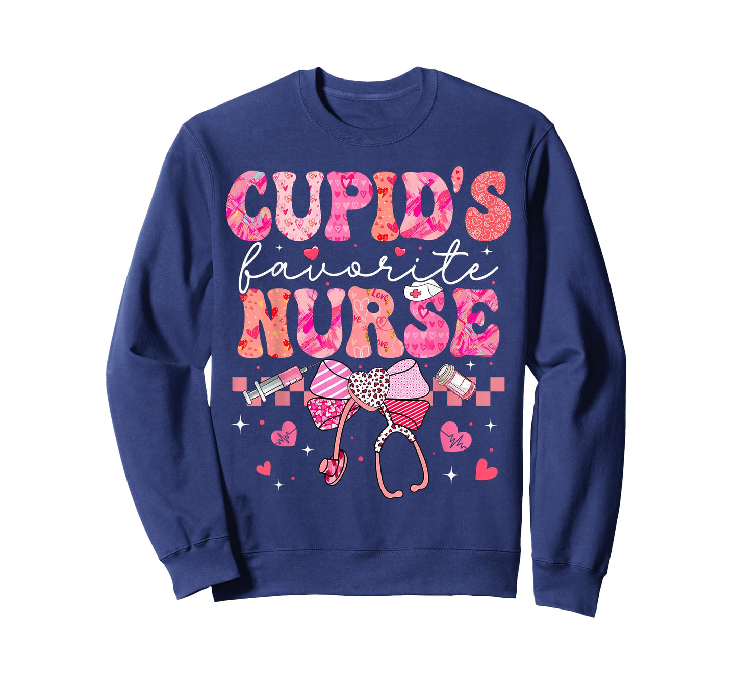 Valentines Day Cupid’s Favorite Nurse Heart Girl Women T-Shirt
