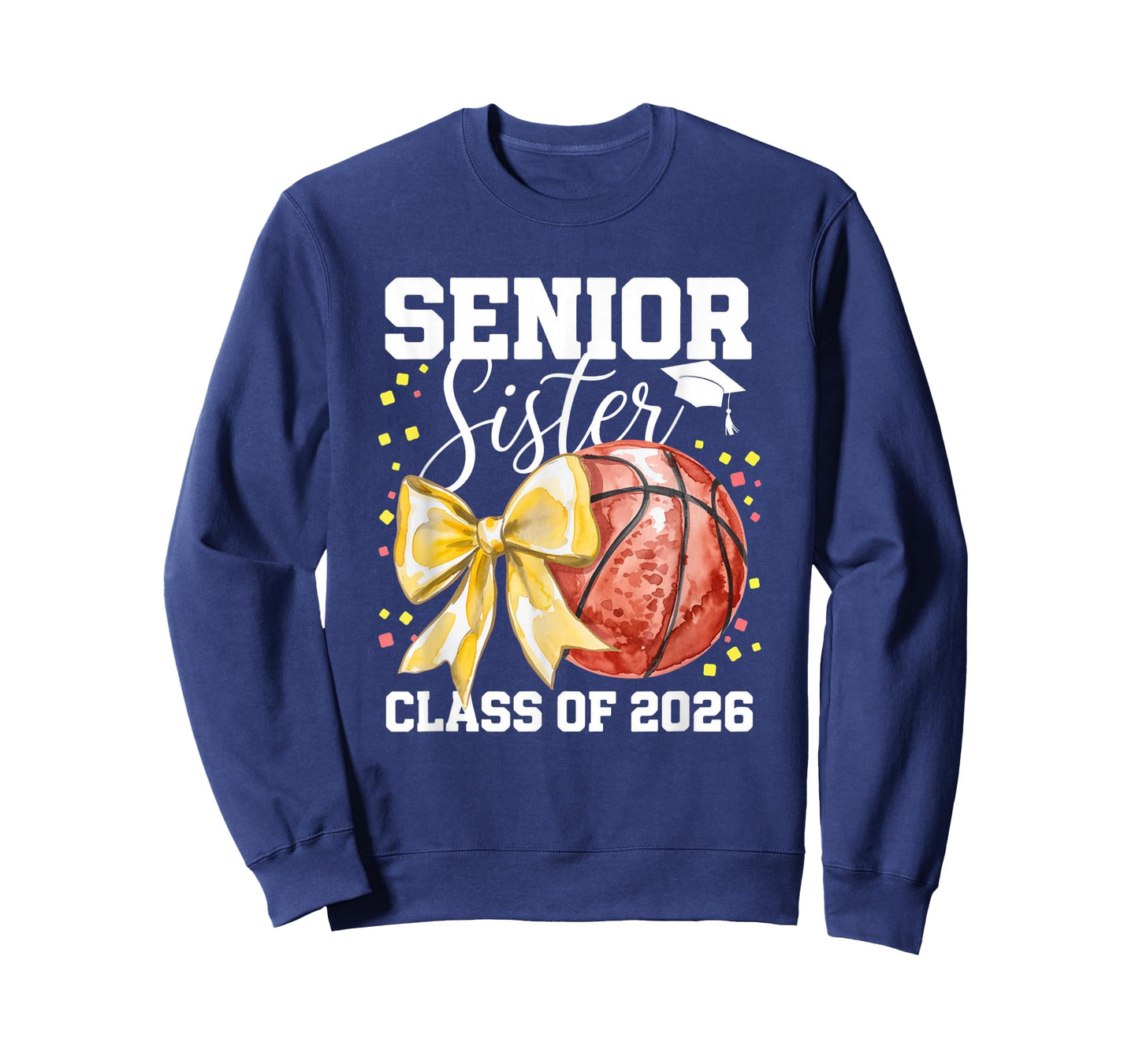 Senior Sister Class of 2026 Coquette Graduation Basketball T-Shirt