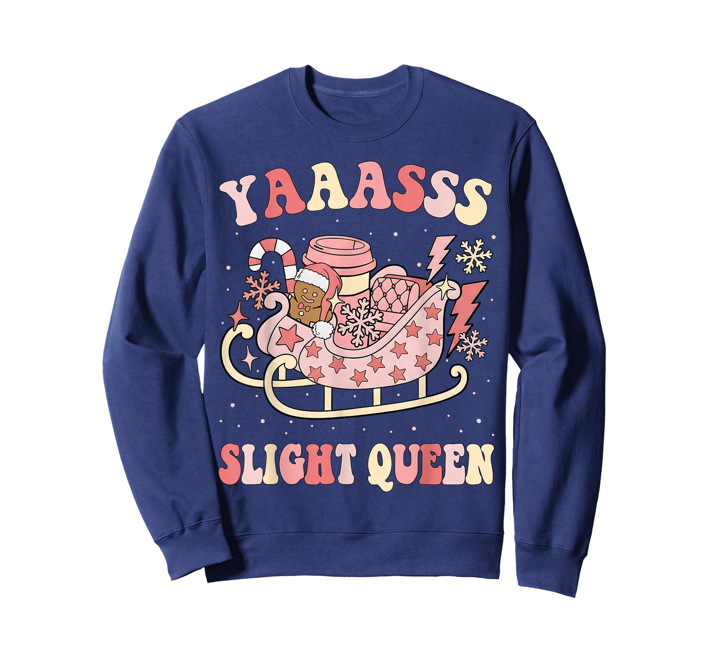 Yaaasss Sleigh Queen Sleigh Girl Matching Christmas Pajamas T-Shirt