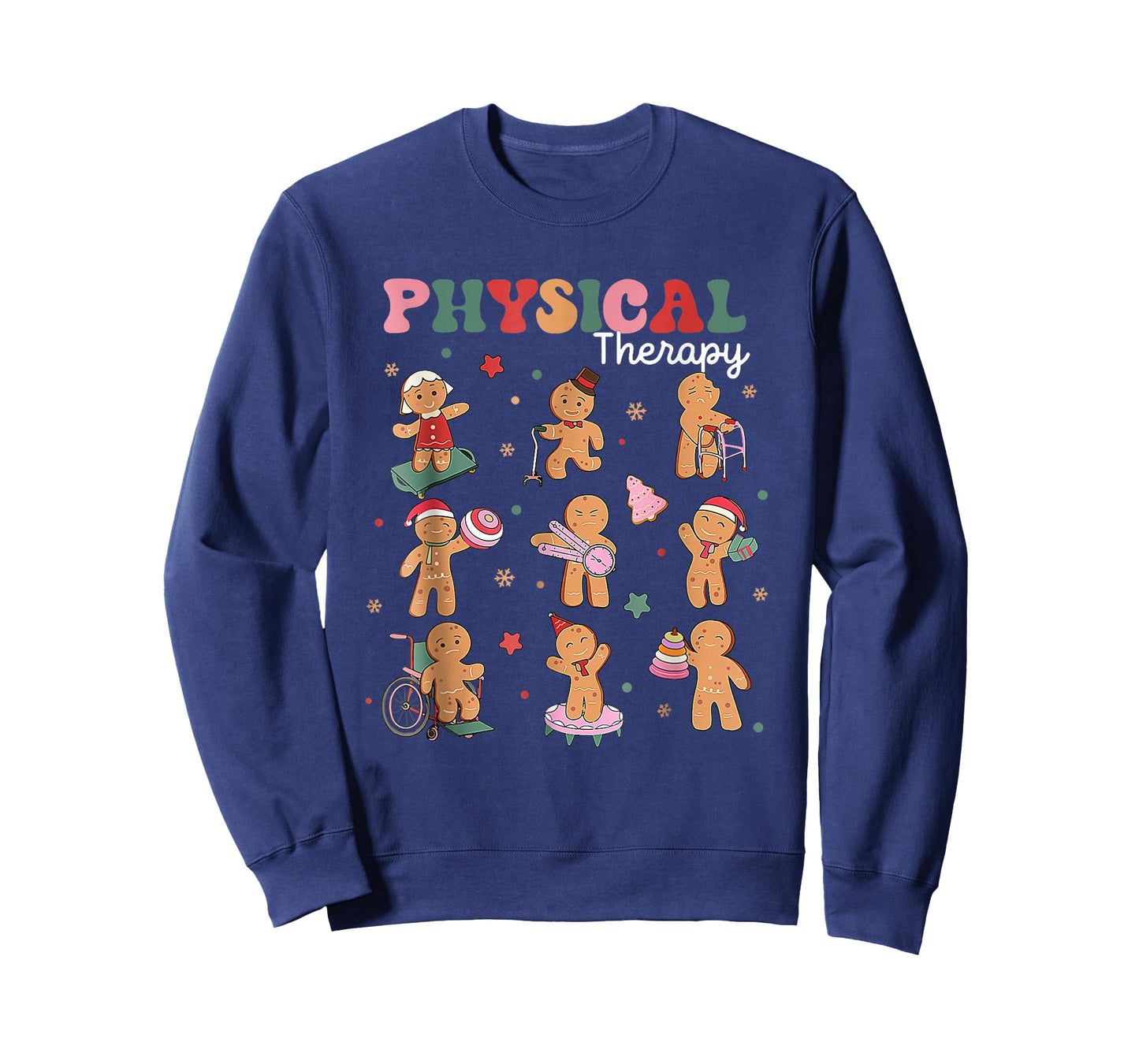 Retro Physical Therapy Gingerbread Christmas PT Funny Xmas T-Shirt