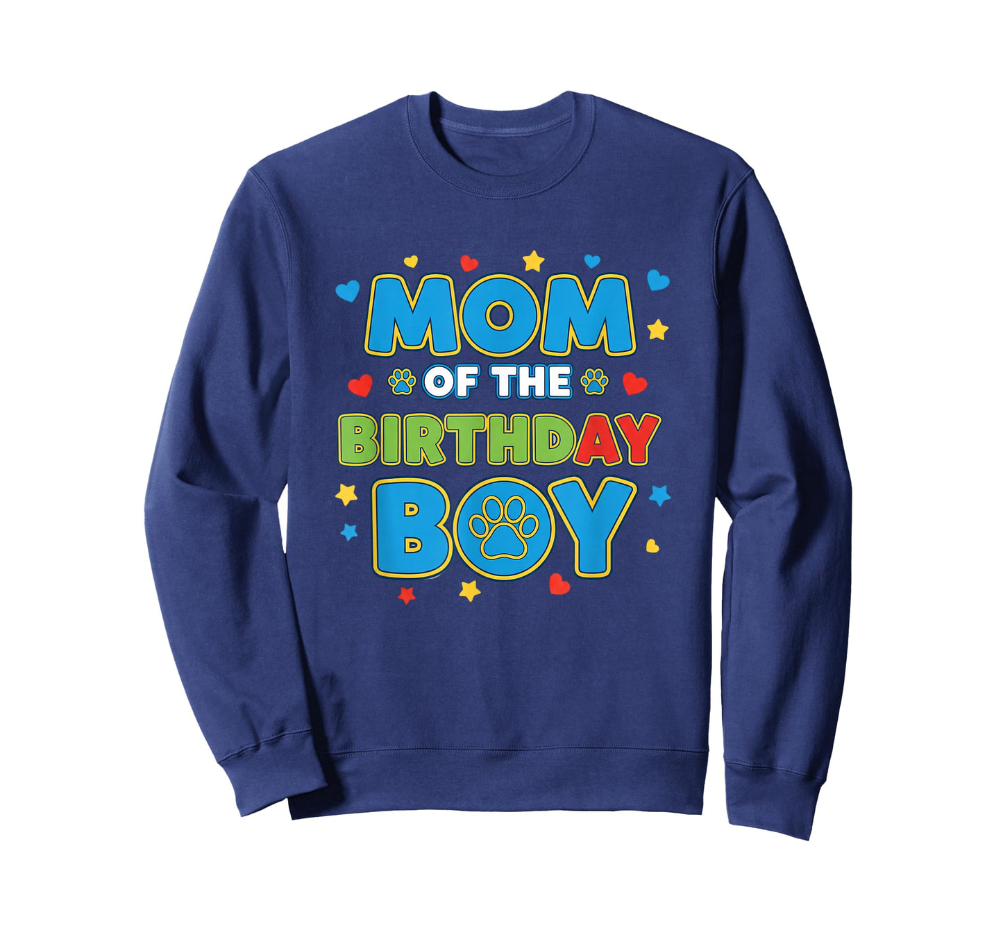 Mom of The Birthday Boy Paw Print Birthday Mom T-Shirt