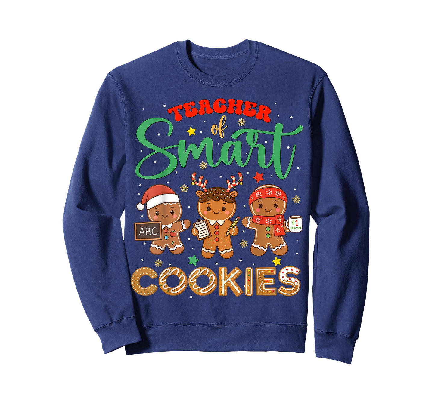 Teacher of Smart Cookies Funny Gingerbread Christmas Teacher T-Shirt