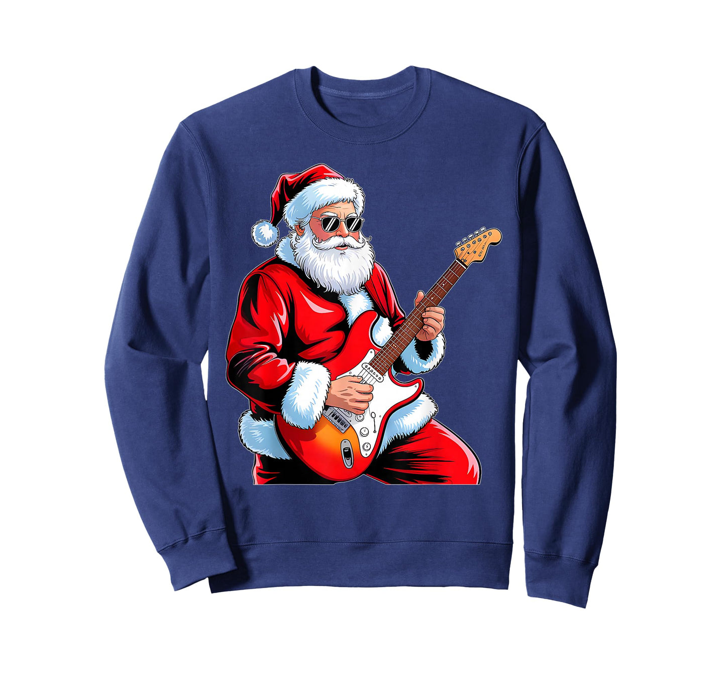 Rock Guitar Santa Claus Playing Guitar Christmas Men Boys T-Shirt