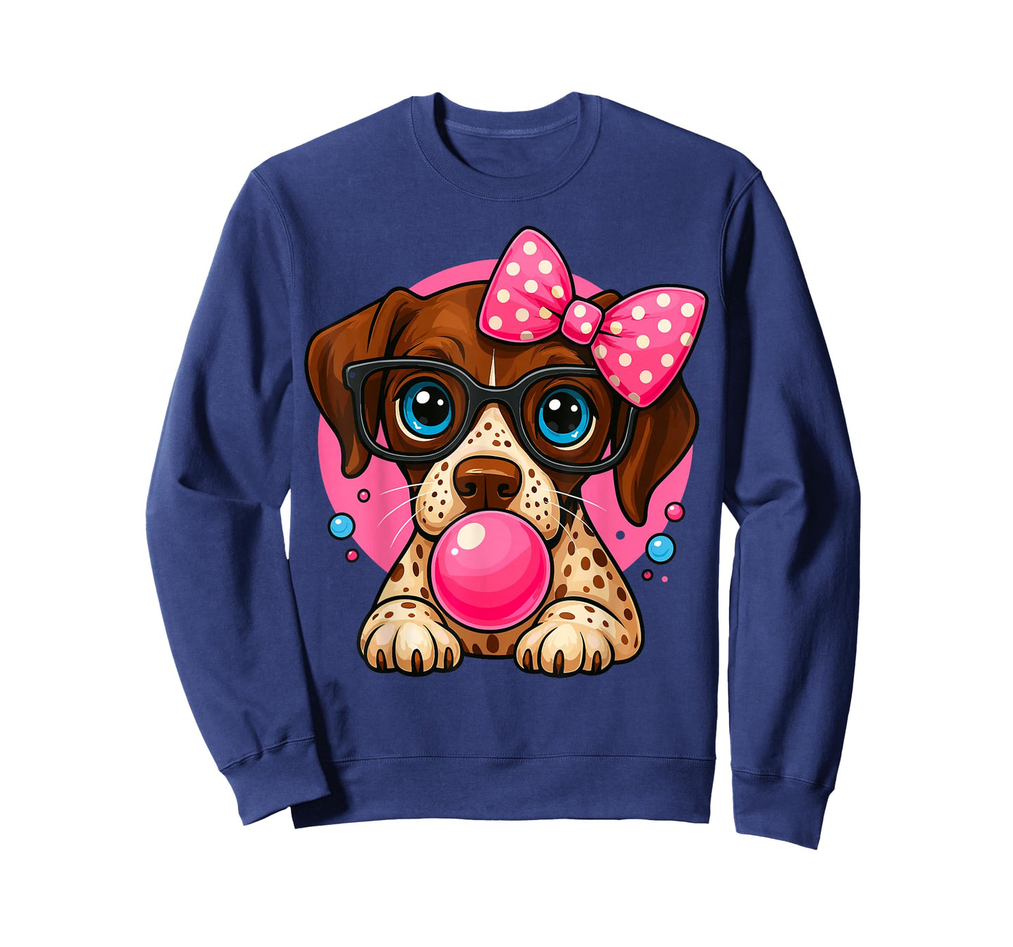 German Shorthaired Pointer with Bubblegum and Bow T-Shirt