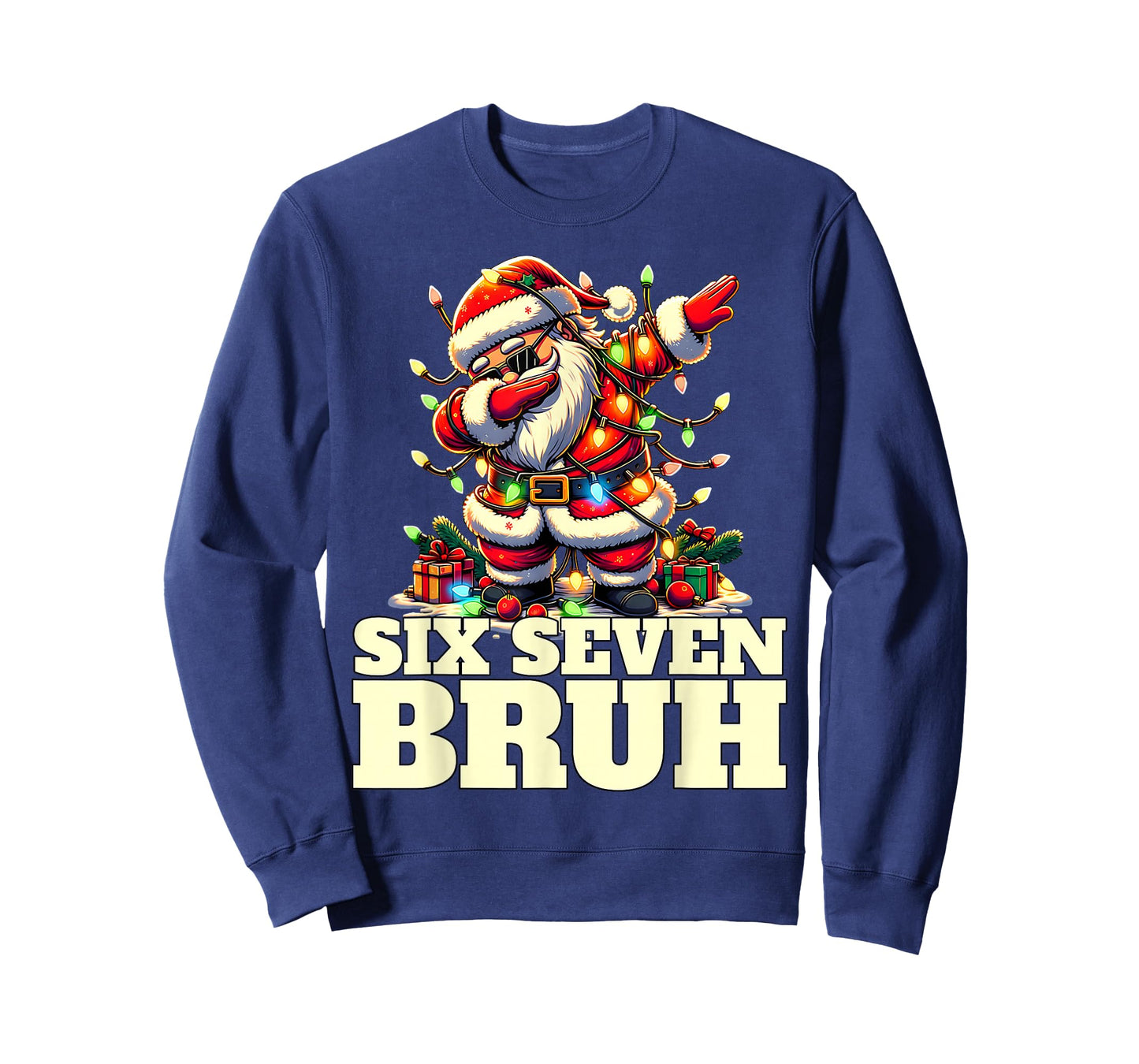 Funny Six Seven Christmas 6-7 Meme Santa 6 7 Six Seven Bruh T-Shirt