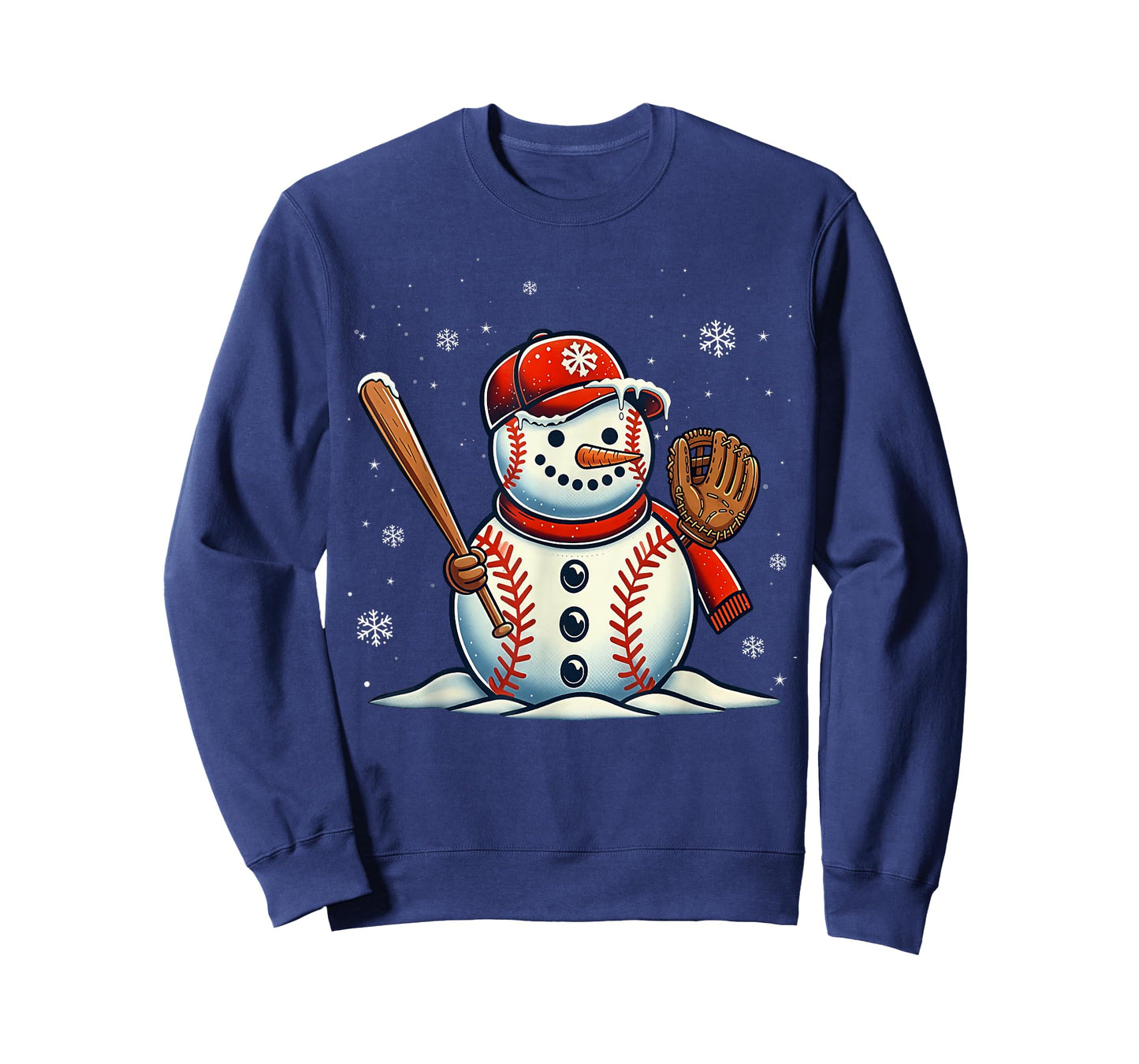 Christmas Baseball Snowman Boys Baseball Christmas Women Men T-Shirt