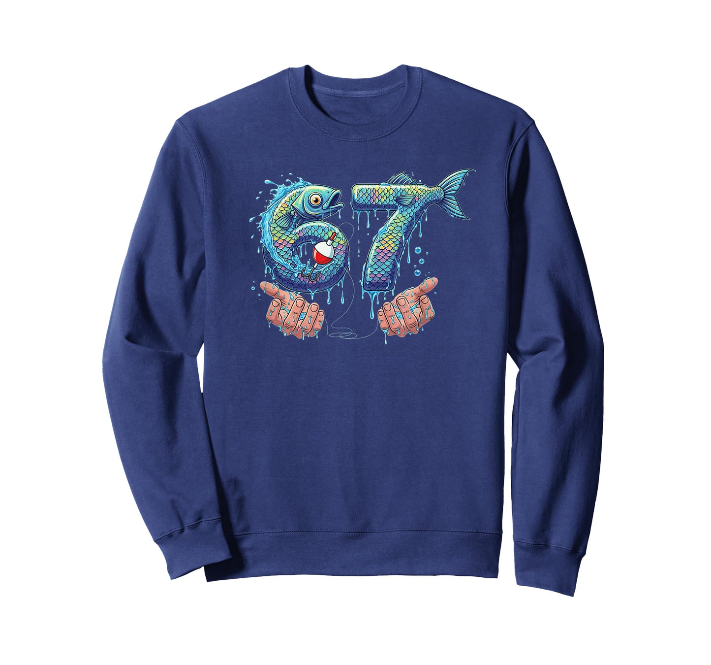 Fishing 67 Six Seven Funny Gen Alpha Meme Drip T-Shirt