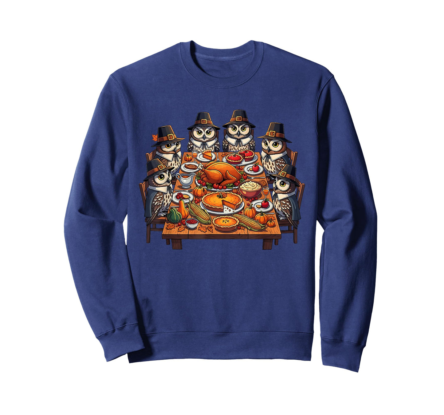 Thanksgiving Owls Dinner Feast Vintage Fall Men Women Kids T-Shirt
