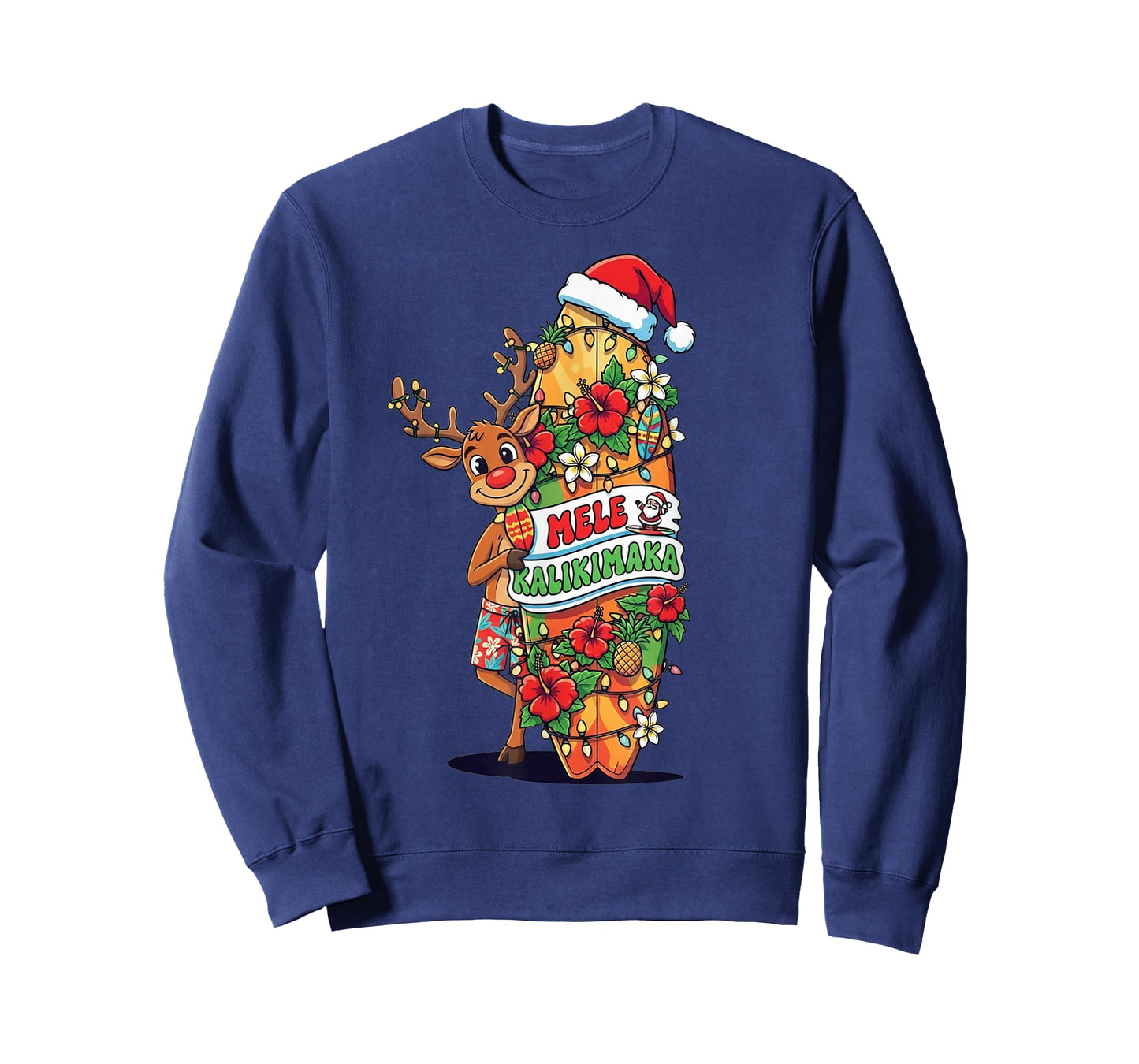 Funny Hawaiian Christmas Mele Kalikimaka Reindeer T-Shirt
