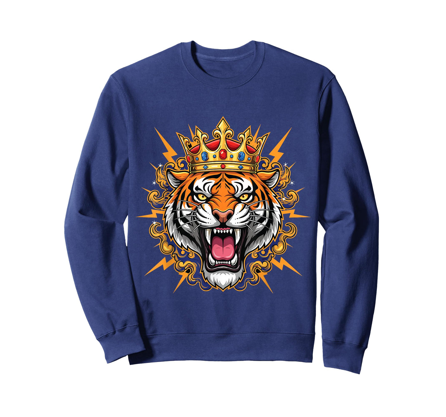 King Tiger Shirt Crown Roaring Animal Lovers T-Shirt