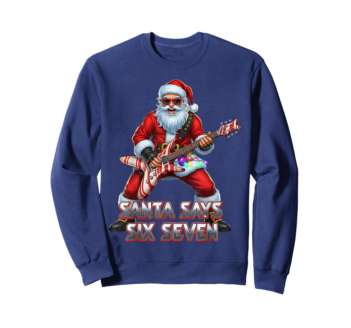 Funny Six Seven Christmas 6-7 Meme Santa 6 7 Santa Says 67 T-Shirt