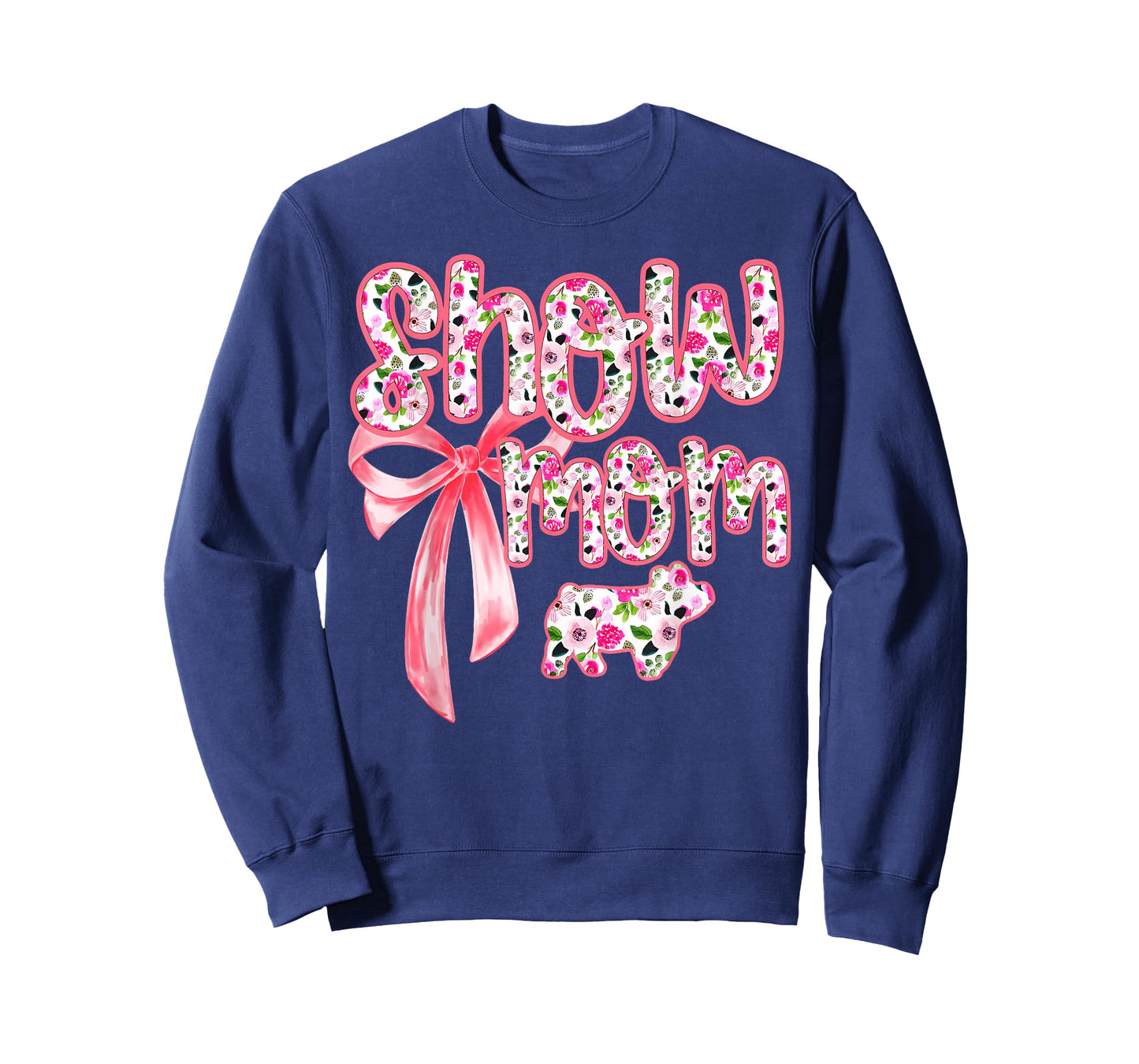 Show Mom Coquette Livestock Floral Stock Show Pig Mama T-Shirt