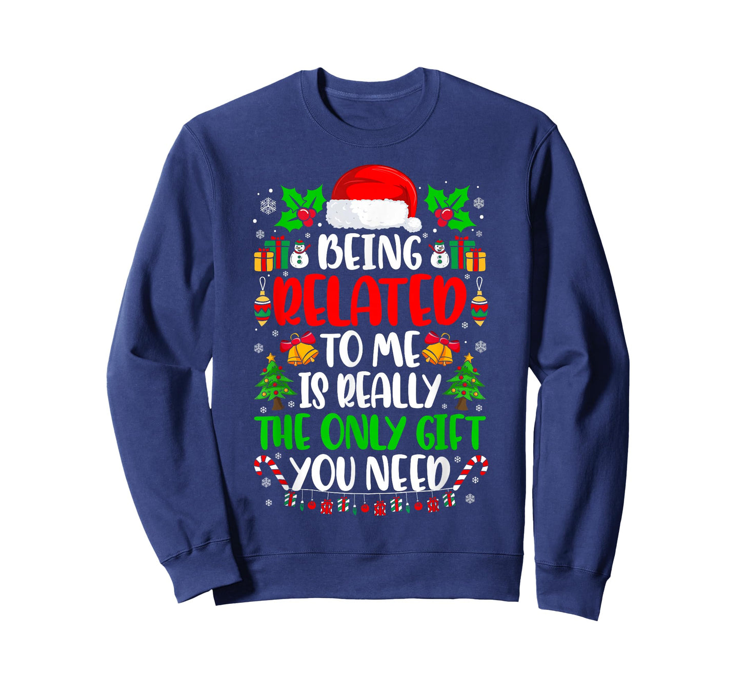Being Related to Me Funny Christmas Family Xmas Pajamas T-Shirt