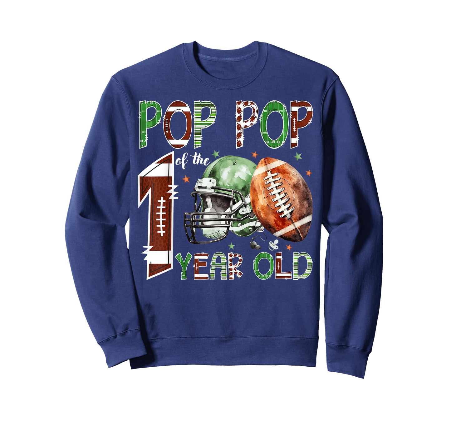 Pop Pop of The 1 Year Old Football Lover 1st Birthday Boy T-Shirt