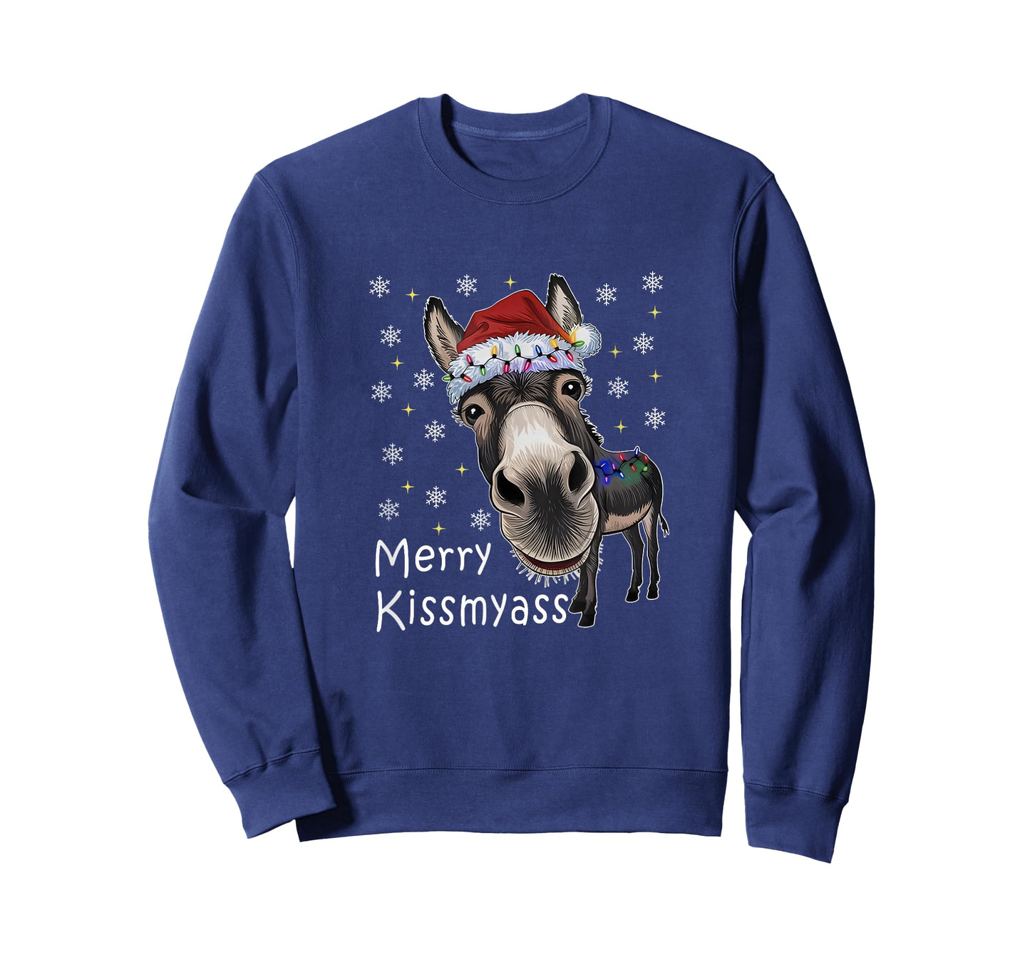 Merry KissMyAss Donkey Sarcastic Xmas Funny Christmas T-Shirt