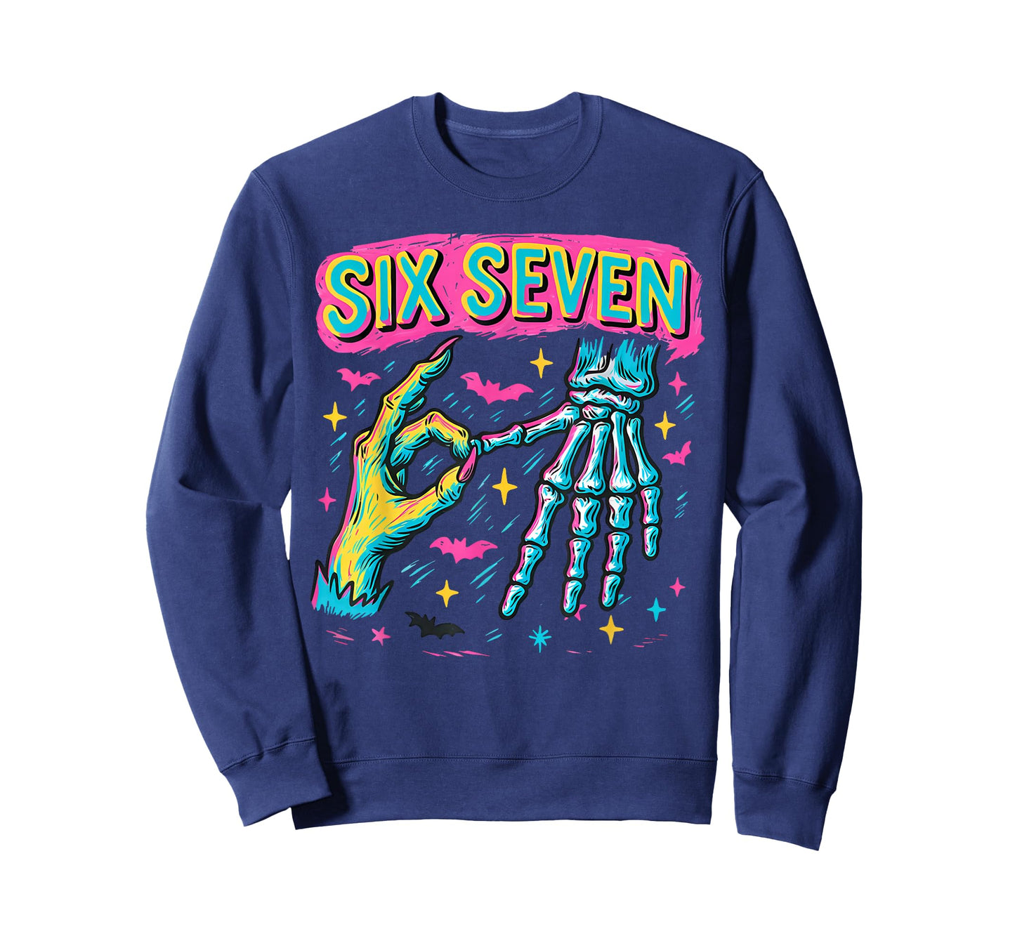 Six Seven 67 Hand Sign Skeleton Halloween Costume Men Women T-Shirt