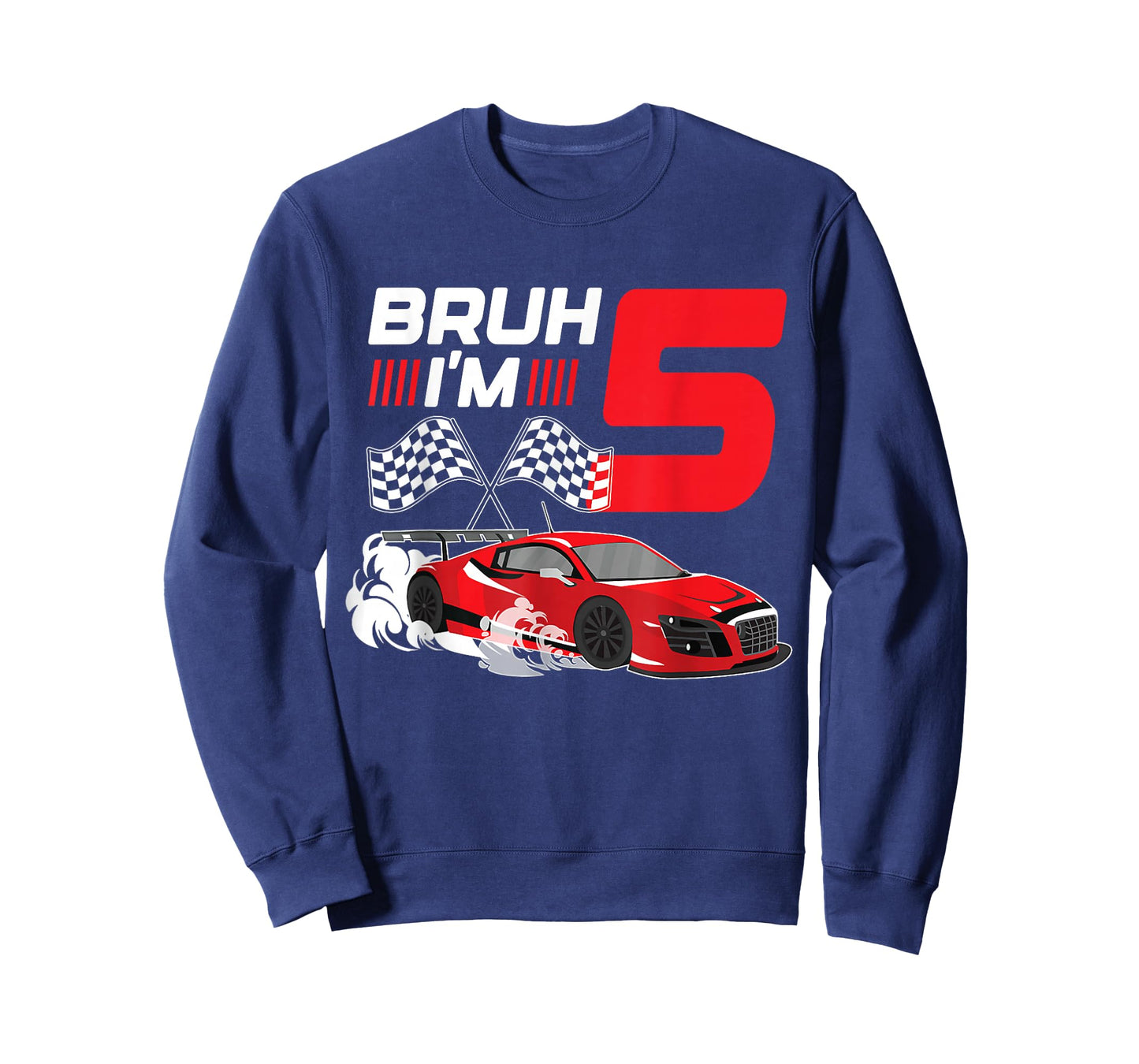 Bruh I'm 5 Year Old Boy 5 Car Racing 5th Birthday Racing Car T-Shirt