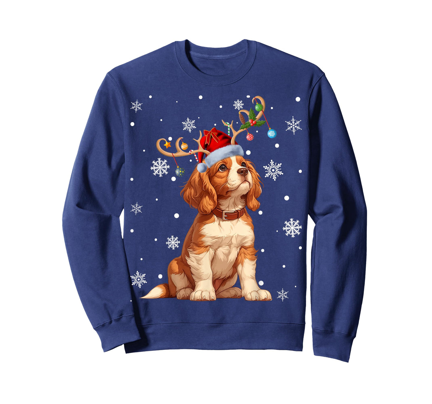 Christmas Balls Lights Cavalier King Charles Spaniel Xmas T-Shirt