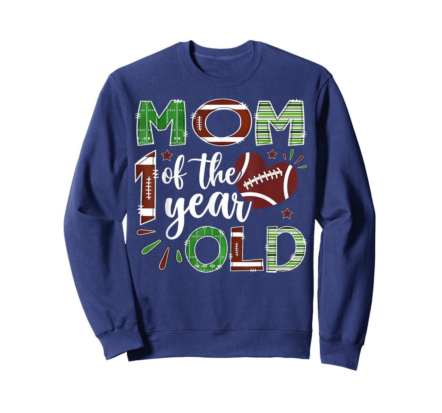 Mom of The 1 Year Old Football First Birthday Boy Matching T-Shirt