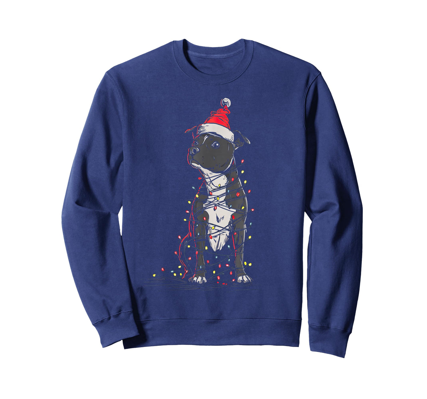 Staffordshire Bull Terrier Christmas Graphics Dog Lights T-Shirt