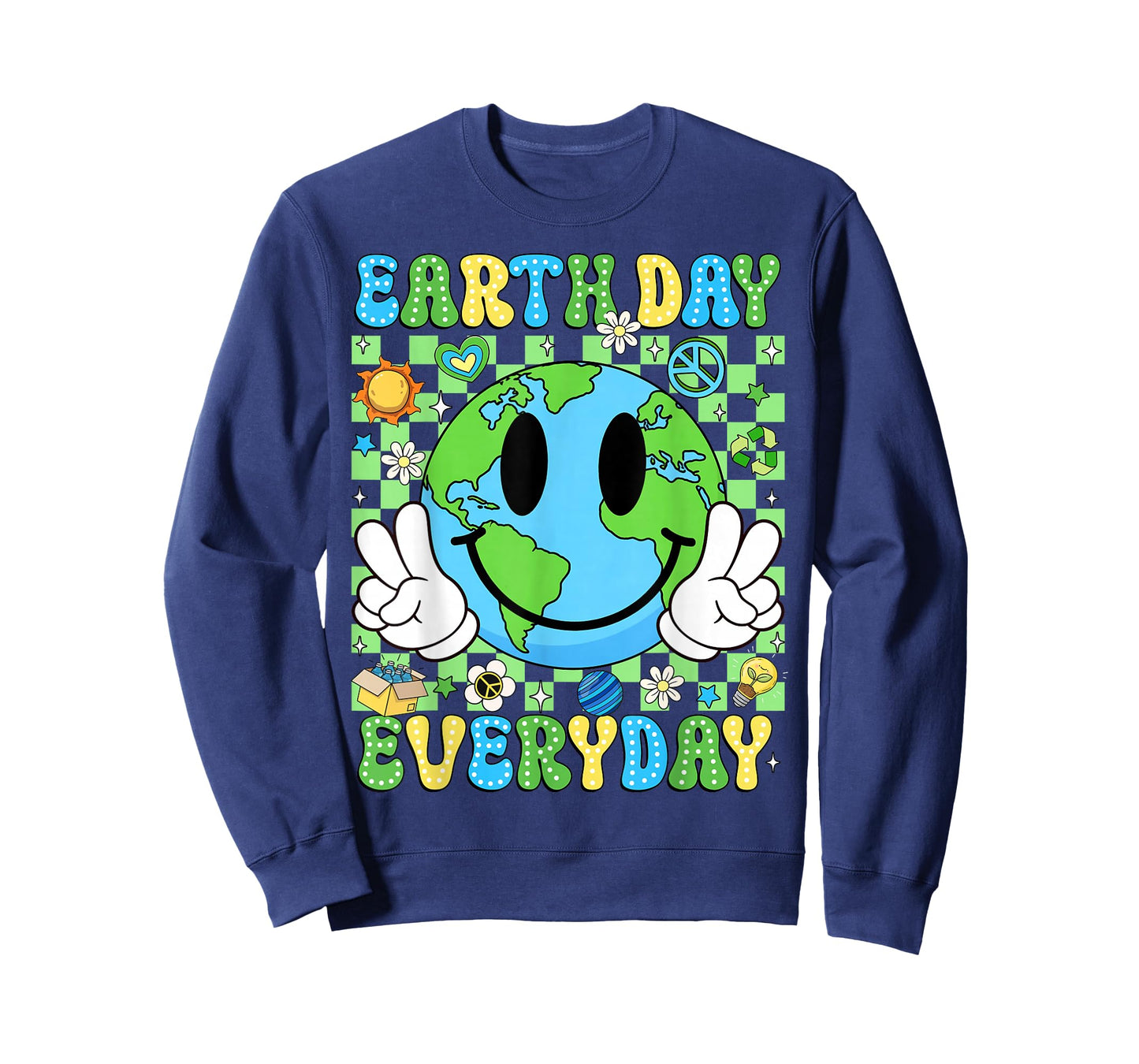 Earth Day Everyday Funny Smile Face Earth Boys Kids Toddlers T-Shirt