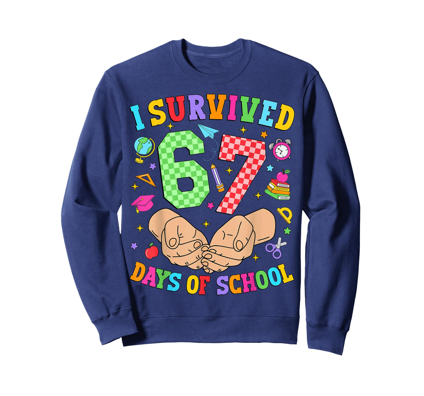 I Survived 67 Days of School Funny Six Seven 6 7 Meme Kids T-Shirt