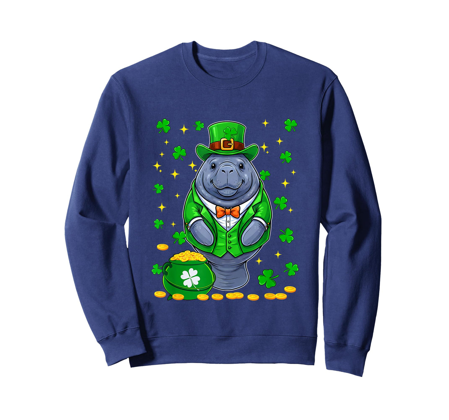 Manatee Wearing Irish Costume St. Patrick's Day Shamrocks T-Shirt