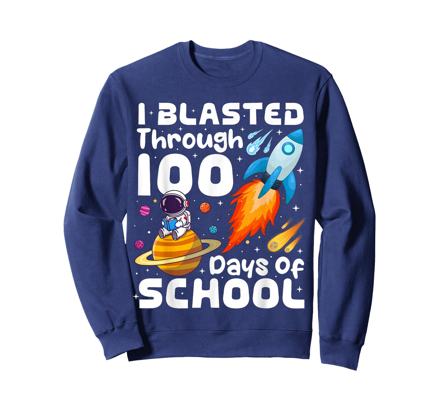 I Blasted Through 100 Days of School Teacher Kids 100th Day T-Shirt