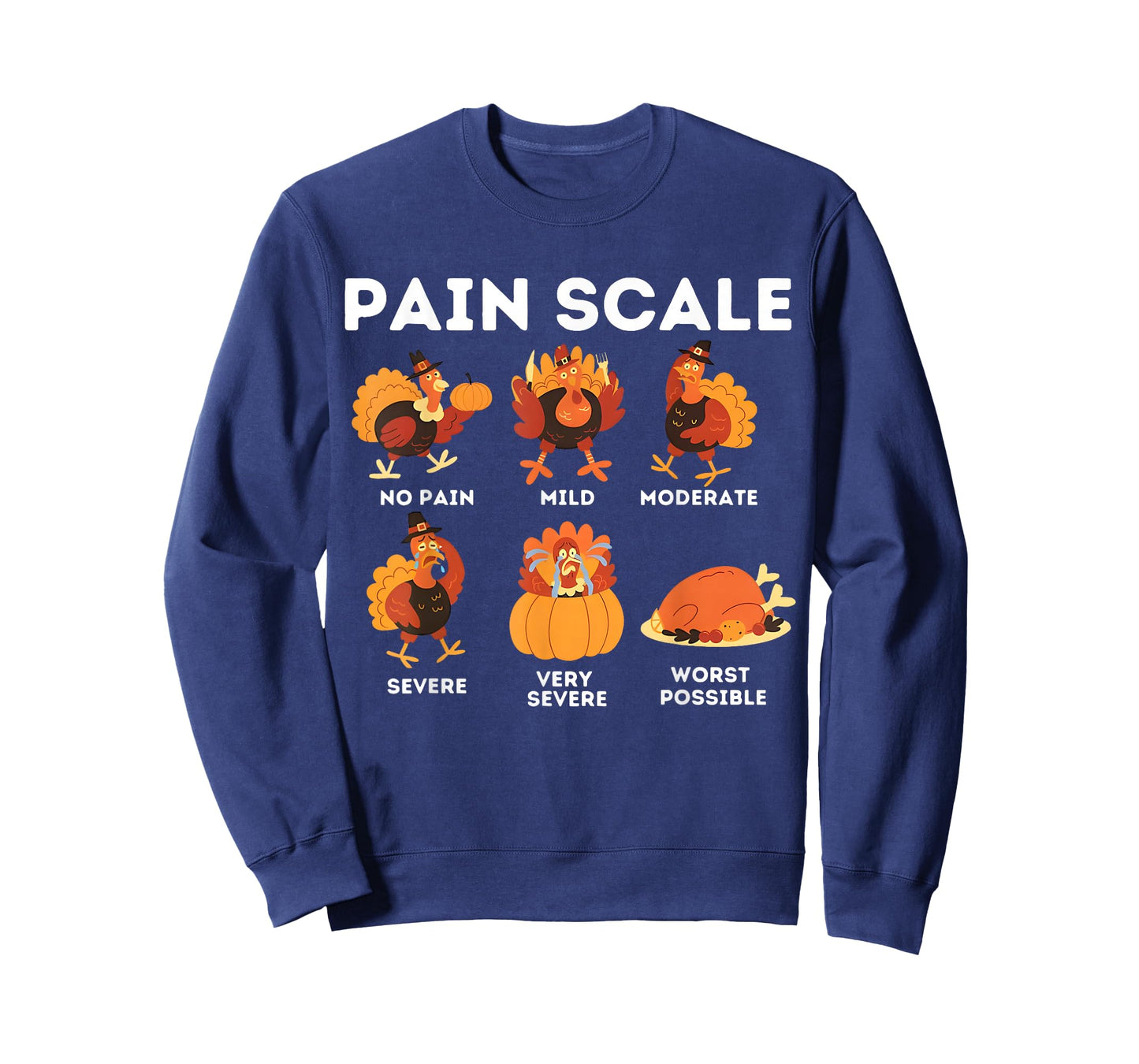 Pain Scale Turkey Pain Gobble Fall Nurse Funny Thanksgiving T-Shirt