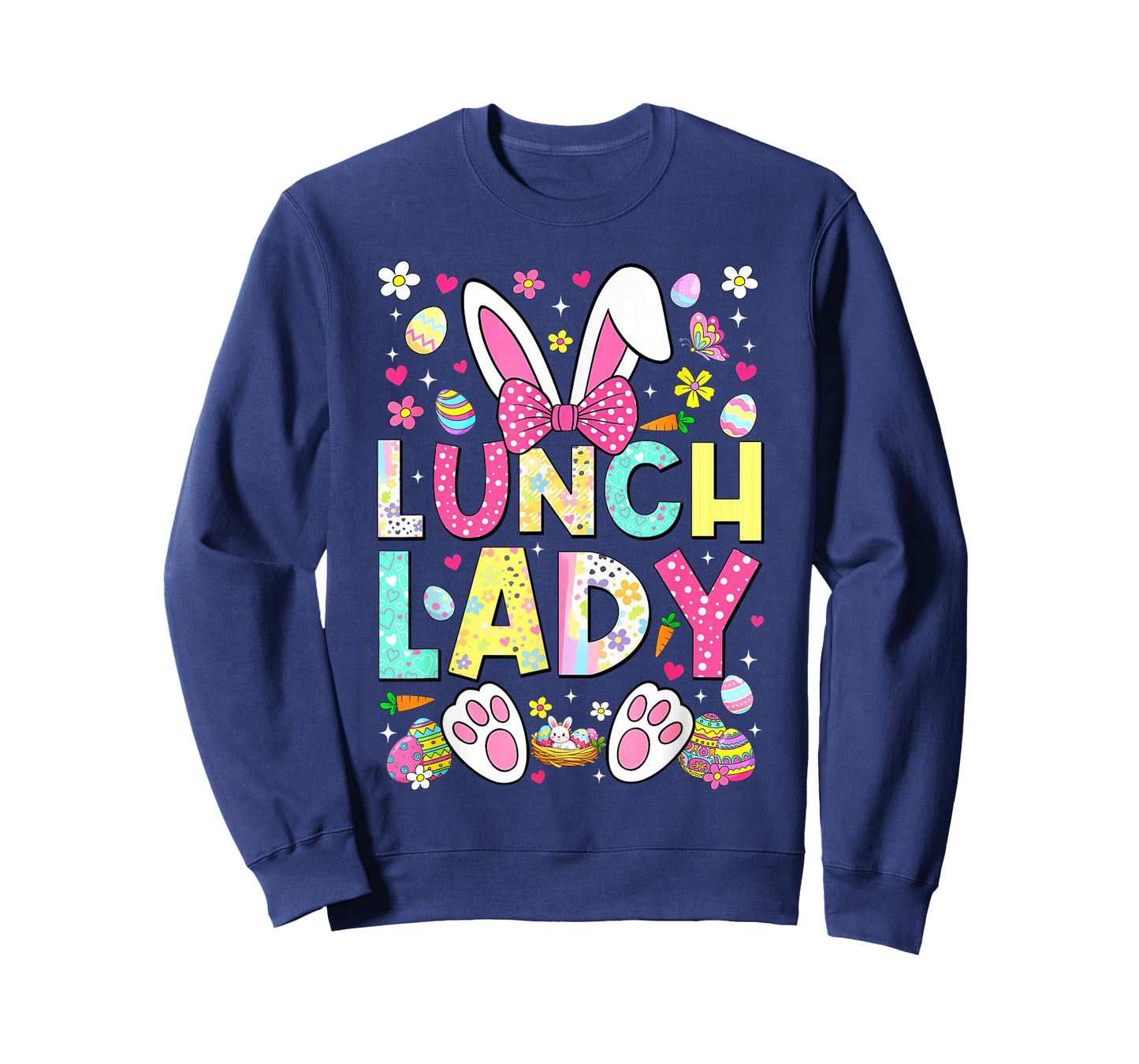 Lunch Lady Crew Funny Bunny Cafeteria Family Easter Day T-Shirt