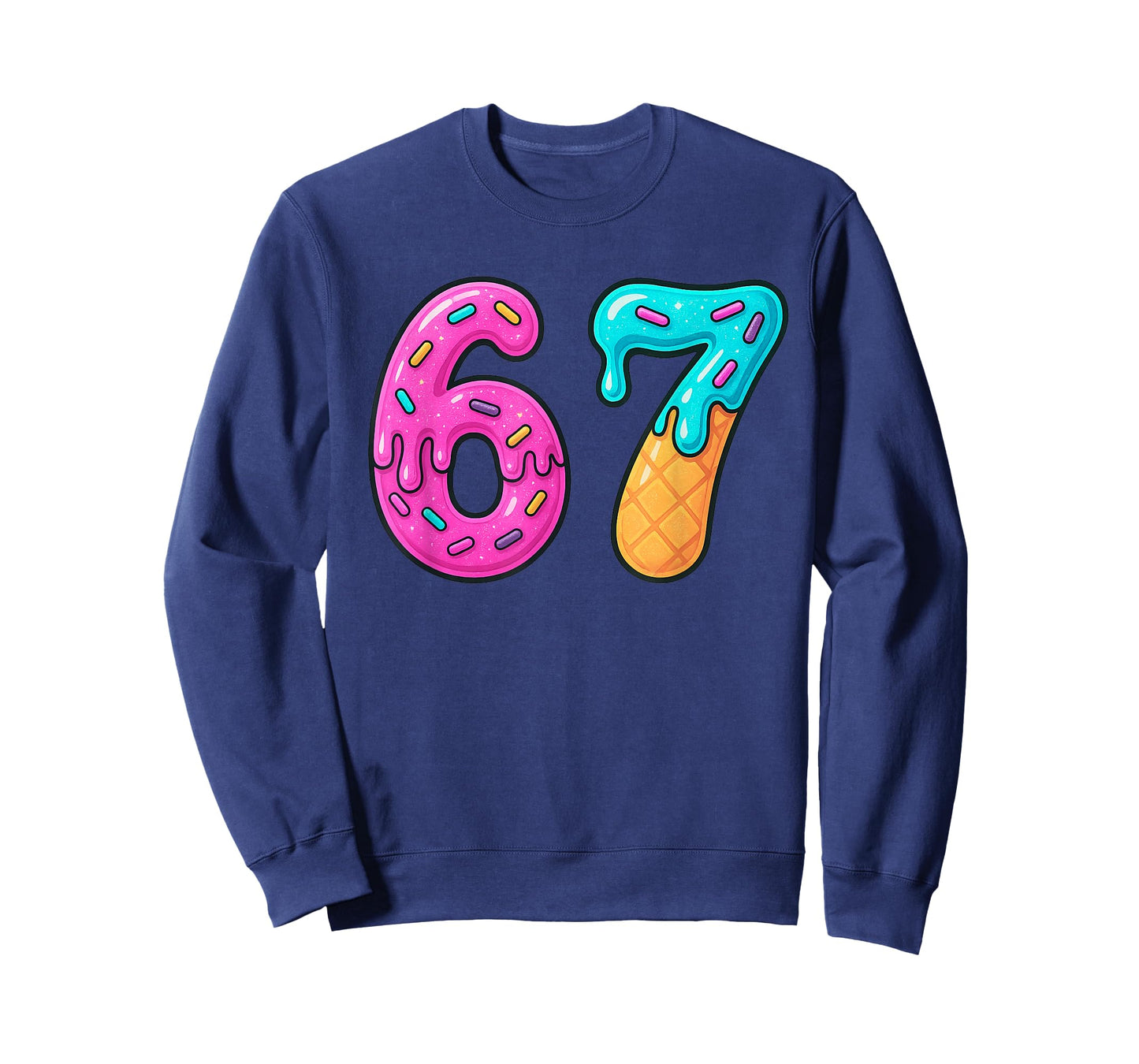 6 7 Meme Cool Number Ice Cream Drip 67 T-Shirt