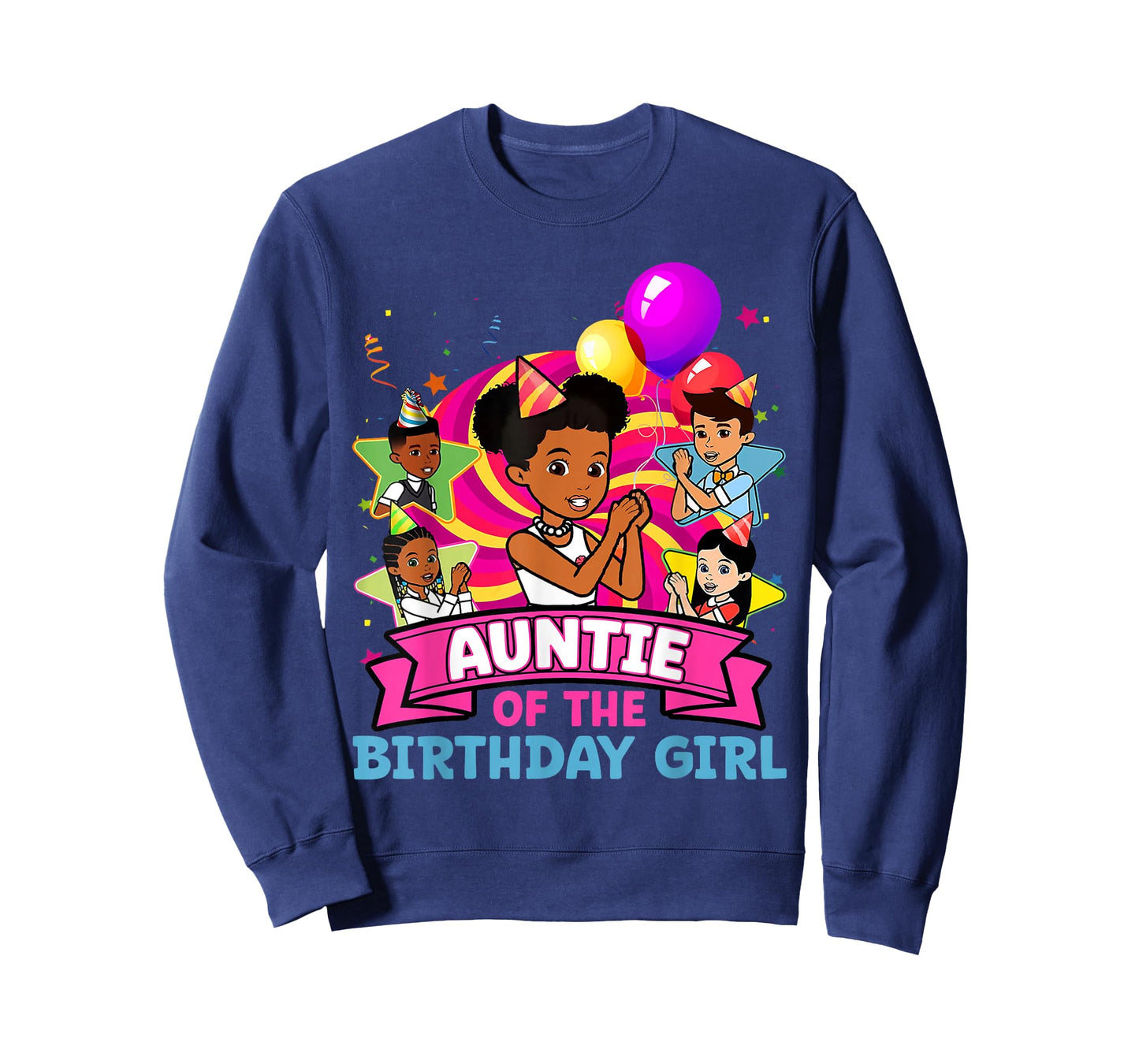 Auntie of Birthday Girl Gracie Pink Doll Family Decorations T-Shirt