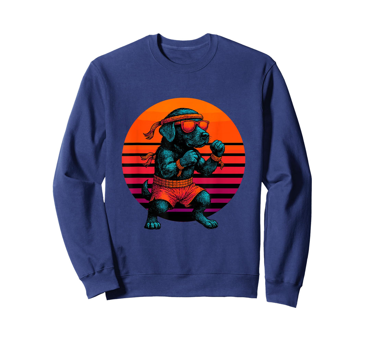 Retro Dog with Gloves Muay Thai Fighter T-Shirt