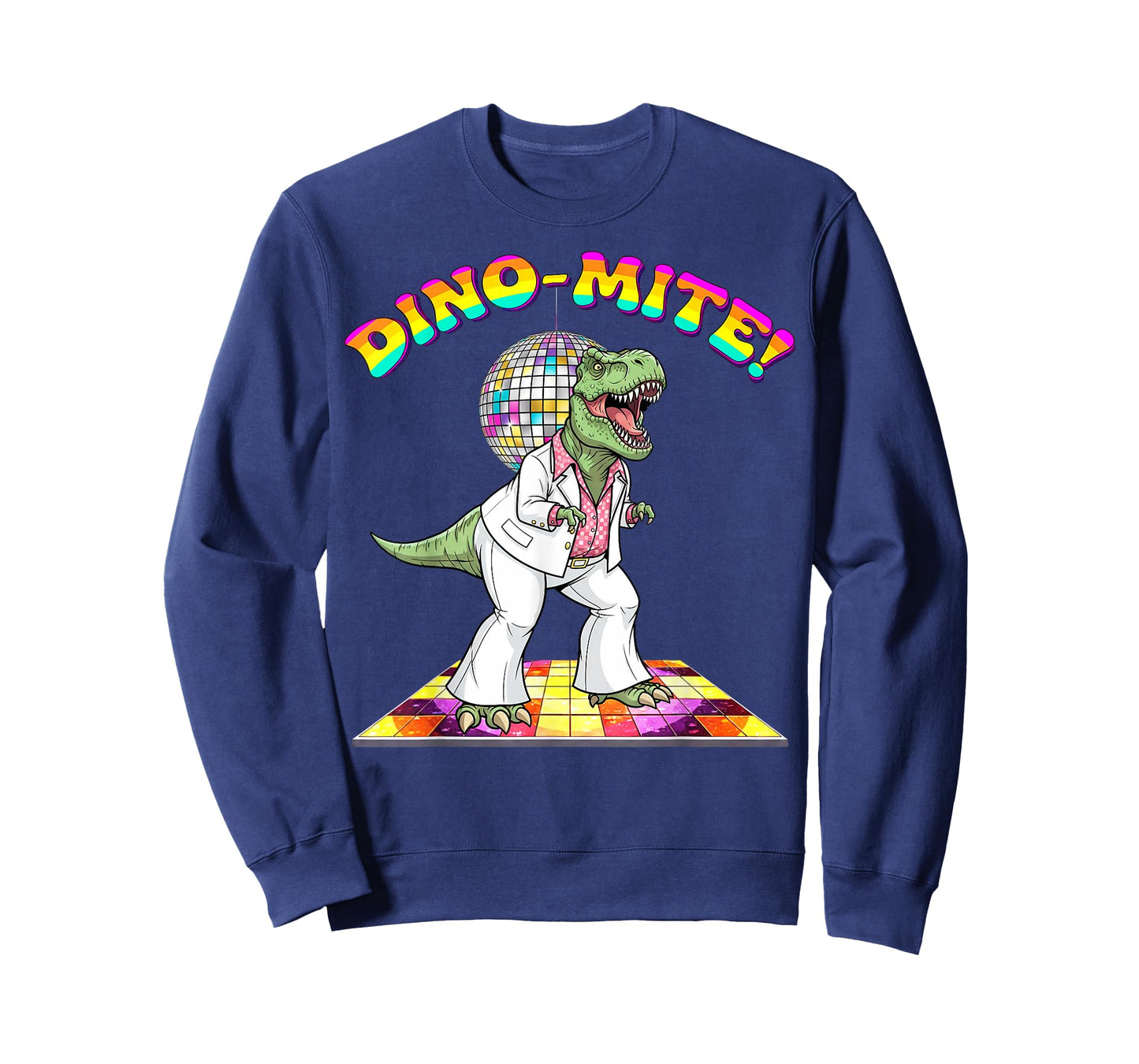 Dino-Mite! Funny T-Rex Dinosaur Disco Dancing 70s Retro T-Shirt