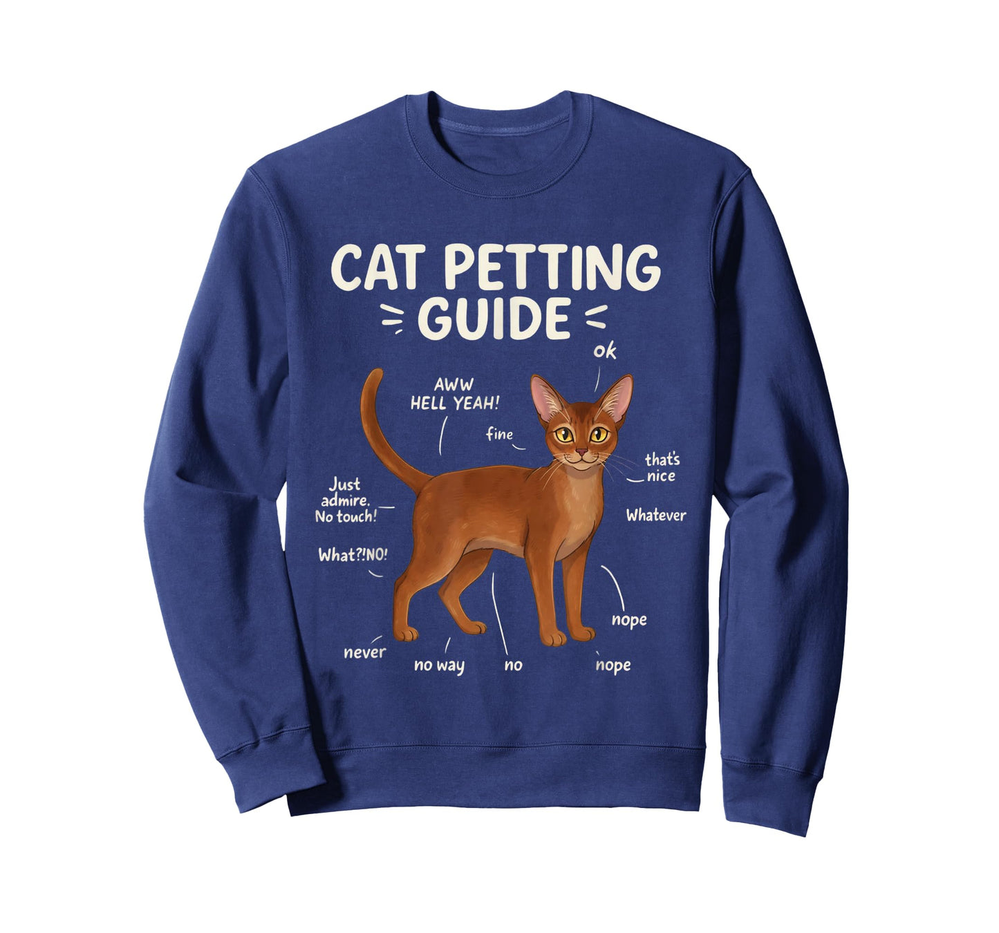Abyssinian Cat Petting Guide Funny Cat Lover T-Shirt