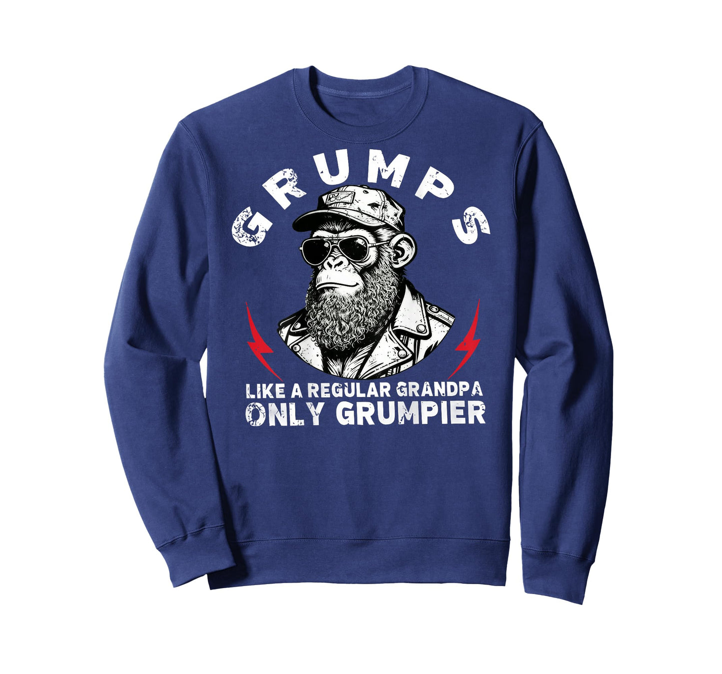Grumps Like A Regular Grandpa Only Grumpier Monkey (On Back) T-Shirt