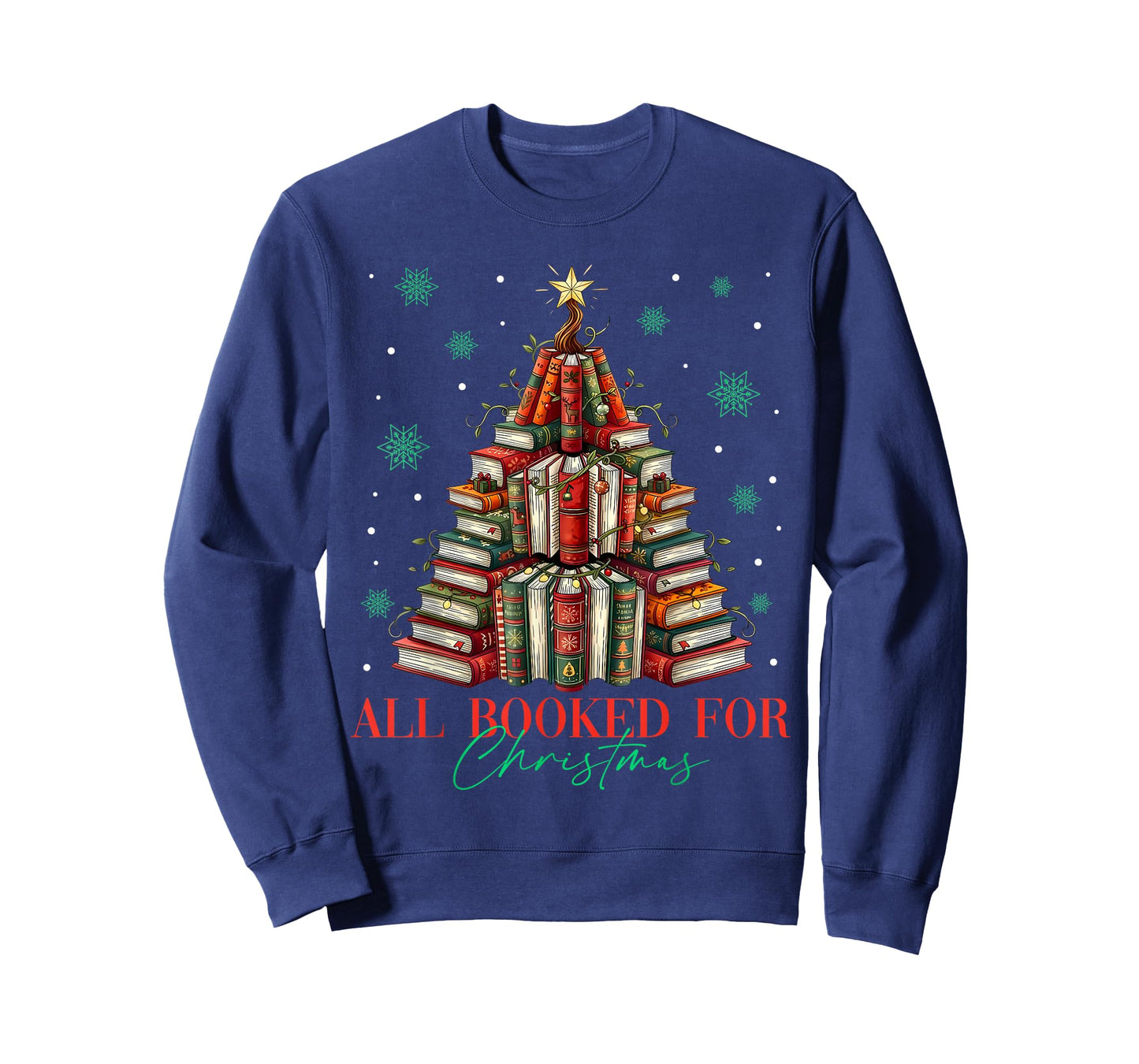 All Booked for Christmas Book Christmas Tree Lights Xmas T-Shirt