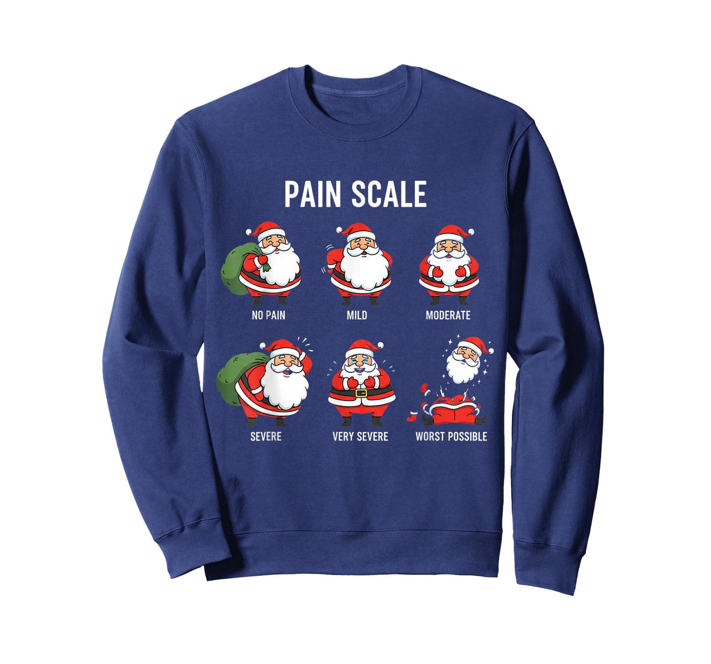 Santa Pain Scale Funny Christmas Design for Nurse CNA ER T-Shirt