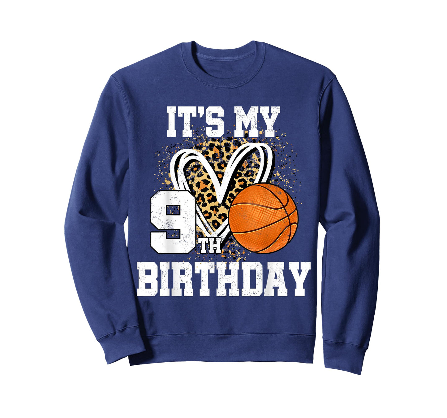 It's My 9th Birthday Basketball 9 Year Old Birthday Leopard T-Shirt