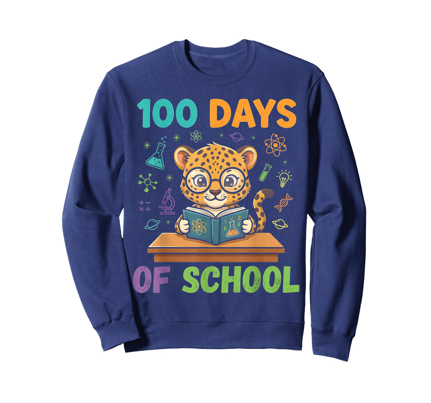 Funny Cheetah 100th Day of School Teacher Womens Mens Kids T-Shirt