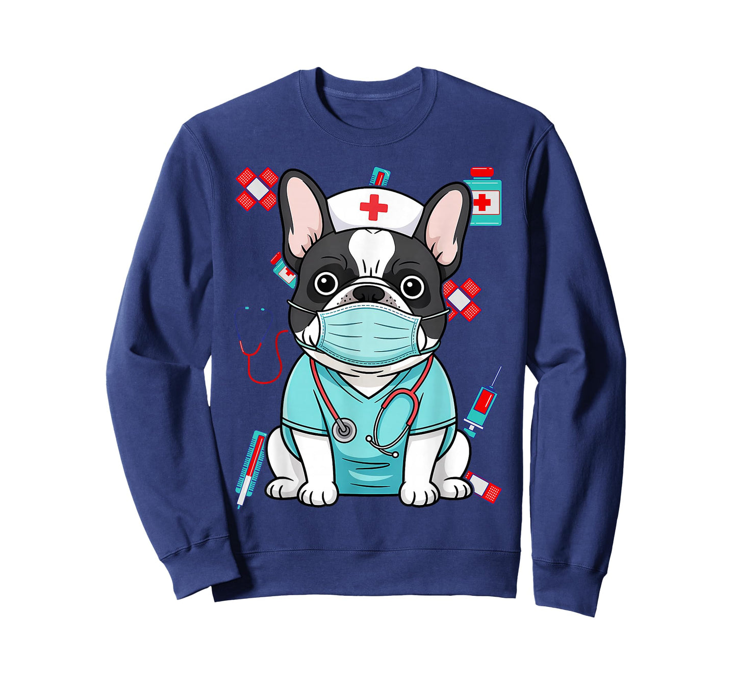 Hospital French Bulldog ER RN LPN Nurse Life Dog Lover T-Shirt