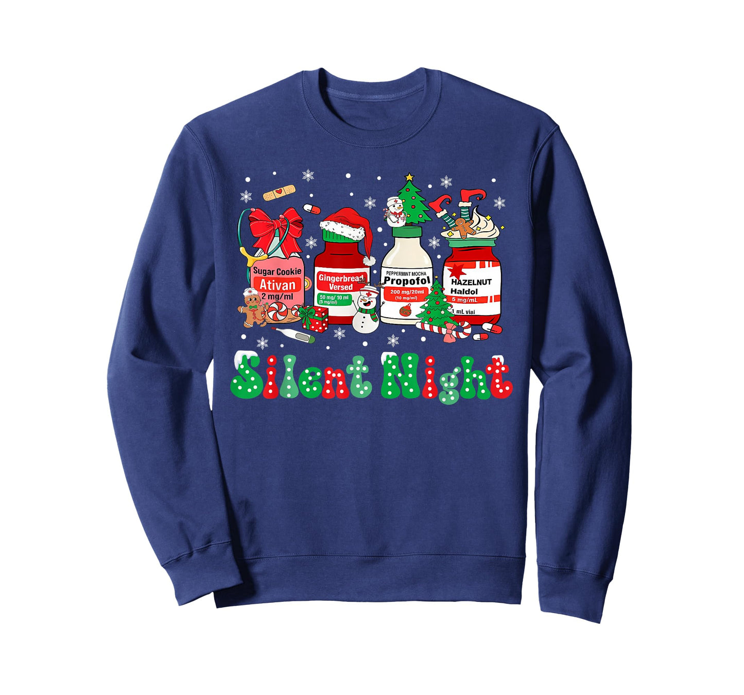 Retro Propofol Silent Night ICU Nurses Funny Merry Christmas T-Shirt