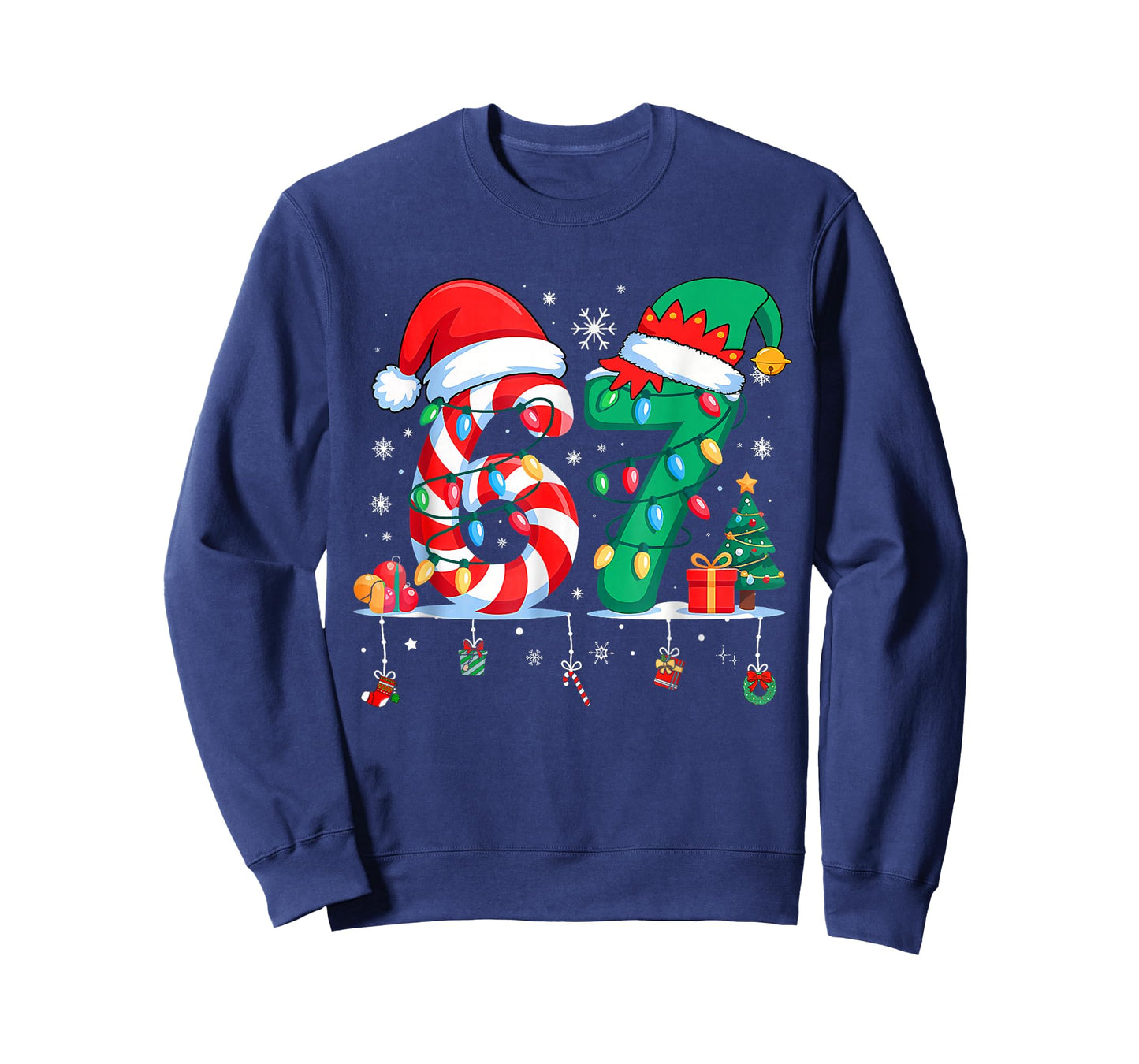 67 Six Seven Xmas Funny Christmas 6 7 Meme Men Women Kids T-Shirt