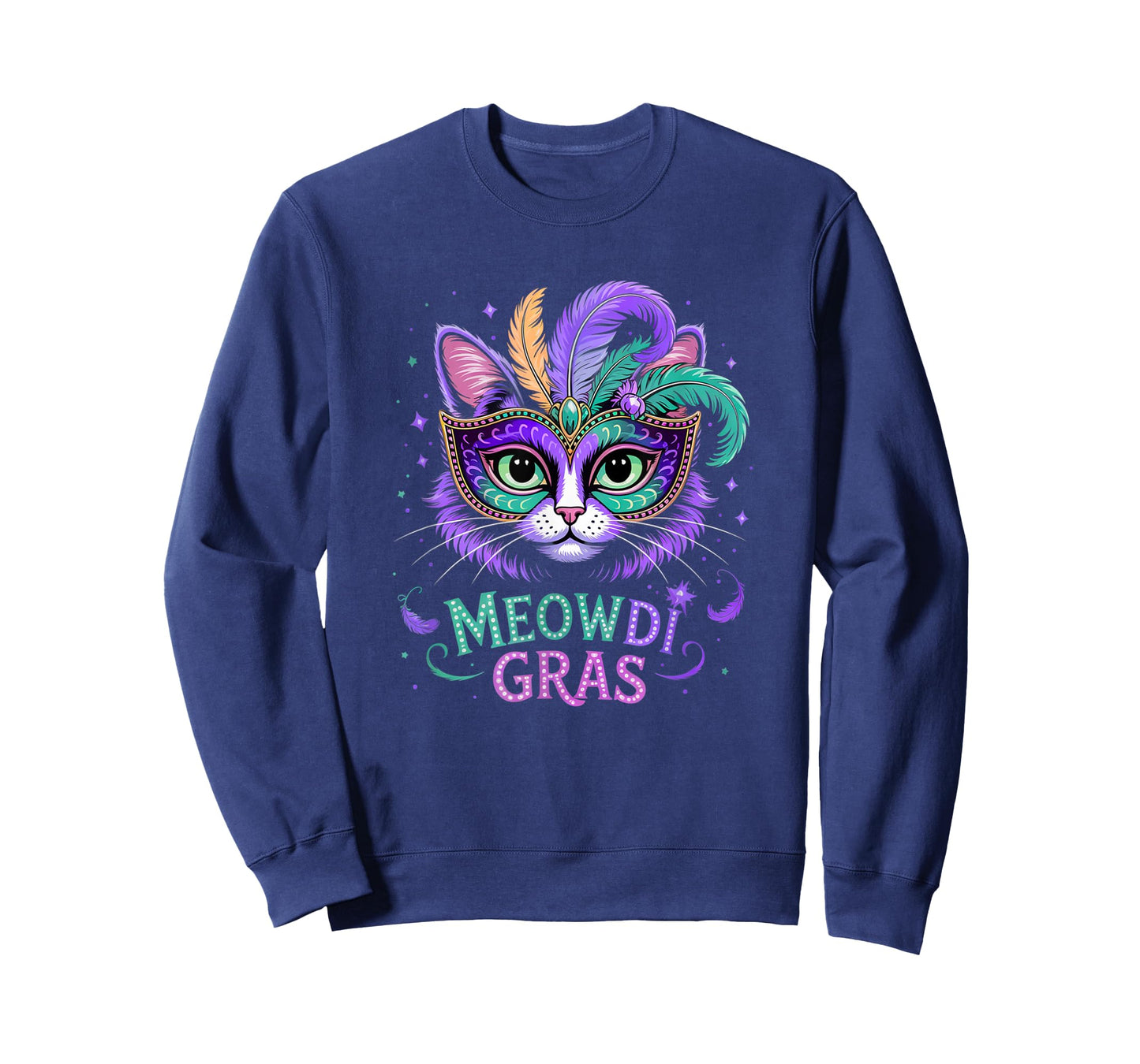 Mardi Gras Cat Matching Funny Carnival Party Mens Womens T-Shirt