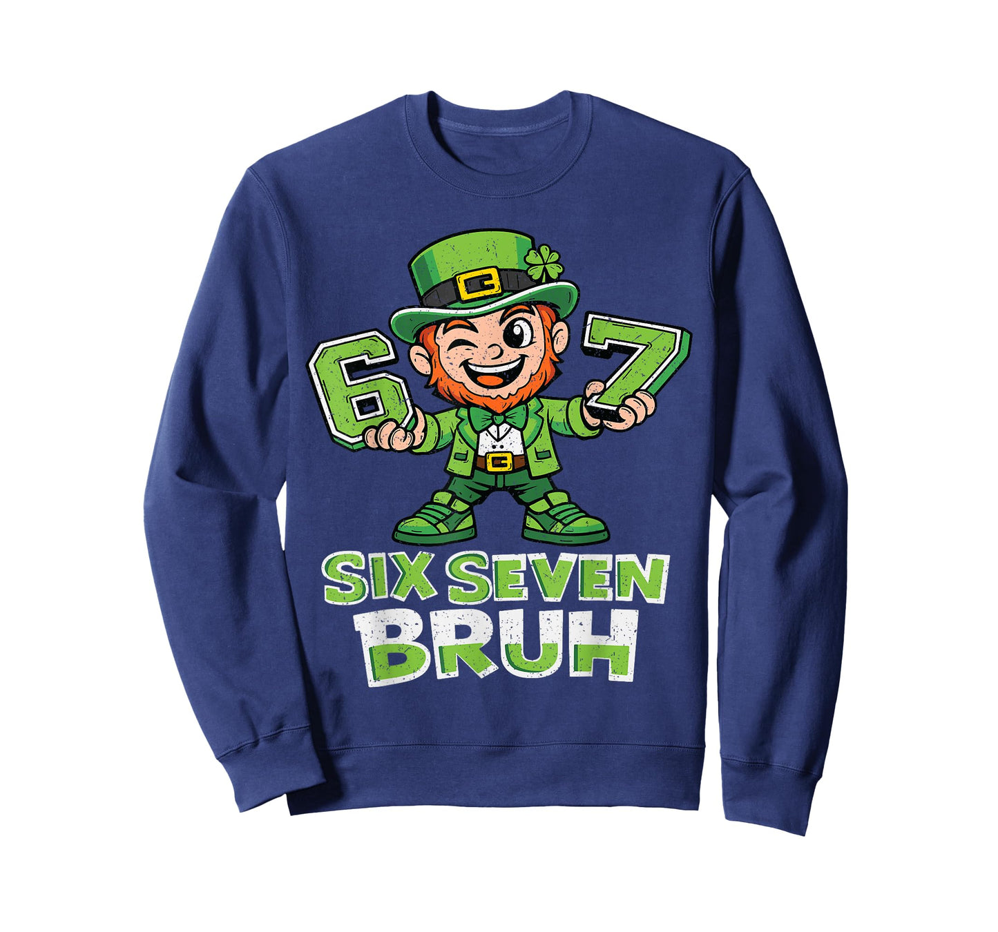 Boys St Patricks Day Six Seven Bruh 6 7 Saint Patricks Kids T-Shirt