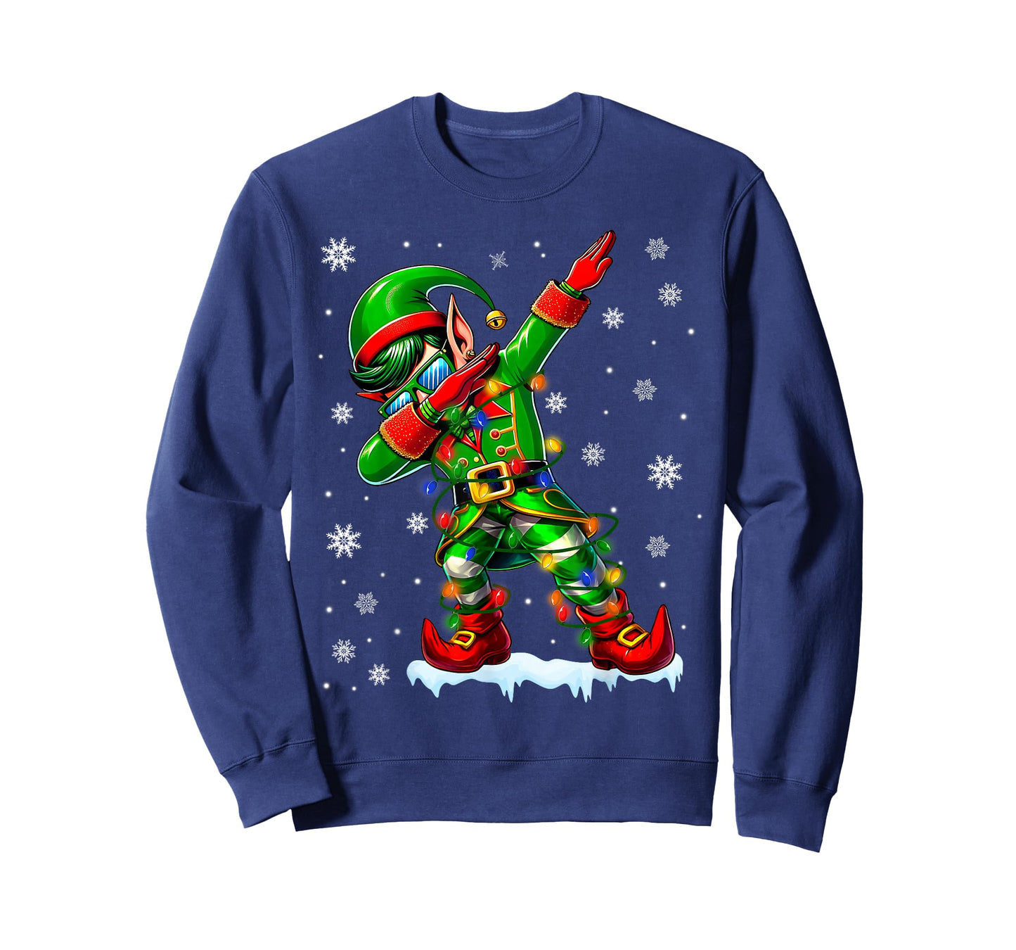 Funny Elf Dabbing Pajamas Christmas Xmas Men Boy Kid Toddler T-Shirt