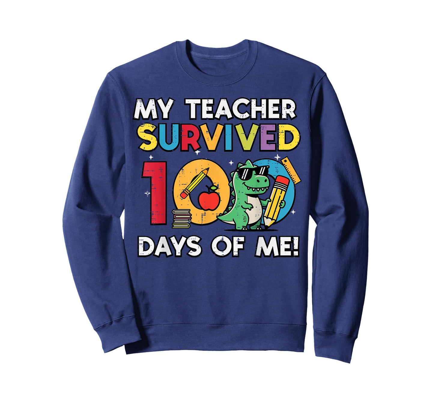 My Teacher Survived 100 Days Me Trex 100th Day School Boys T-Shirt