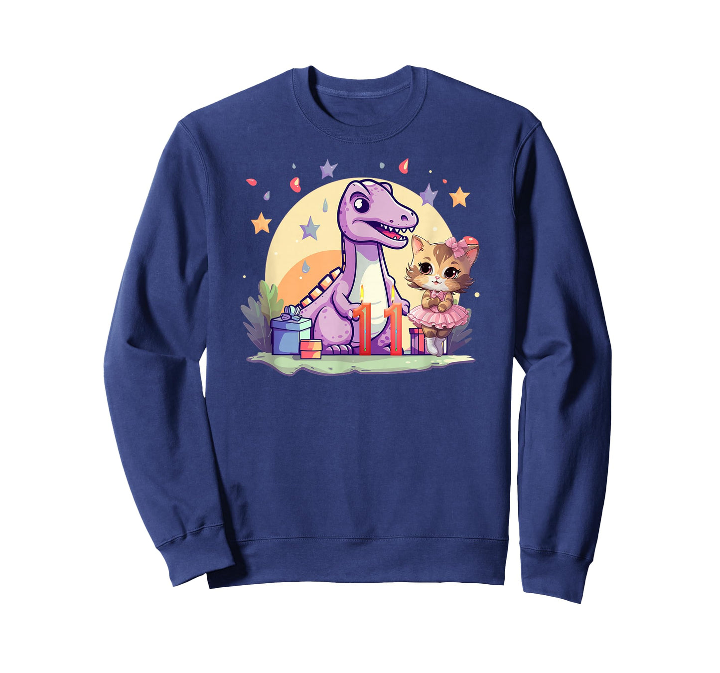 11th Birthday Dinosaur-Ballet-Cats 11 Years-Old Girls Kids T-Shirt